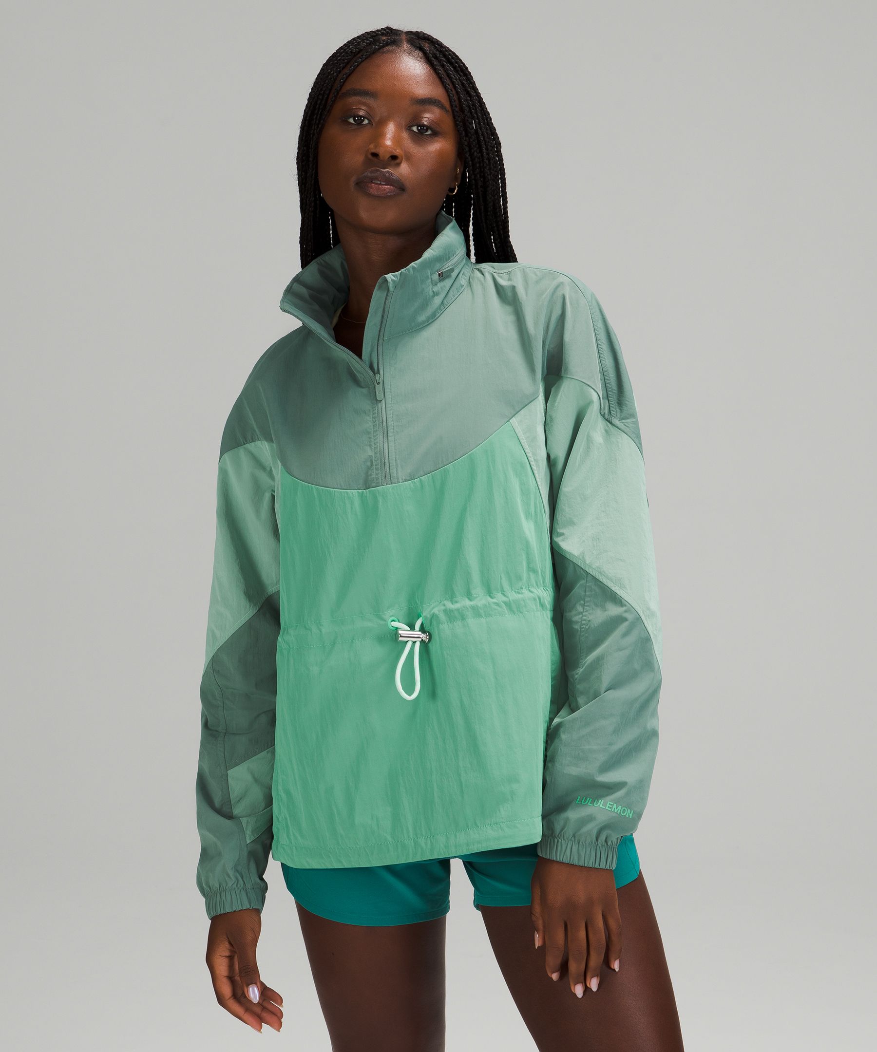 Lululemon Evergreen Anorak In Pink Punch/pink Lychee/raw Linen 