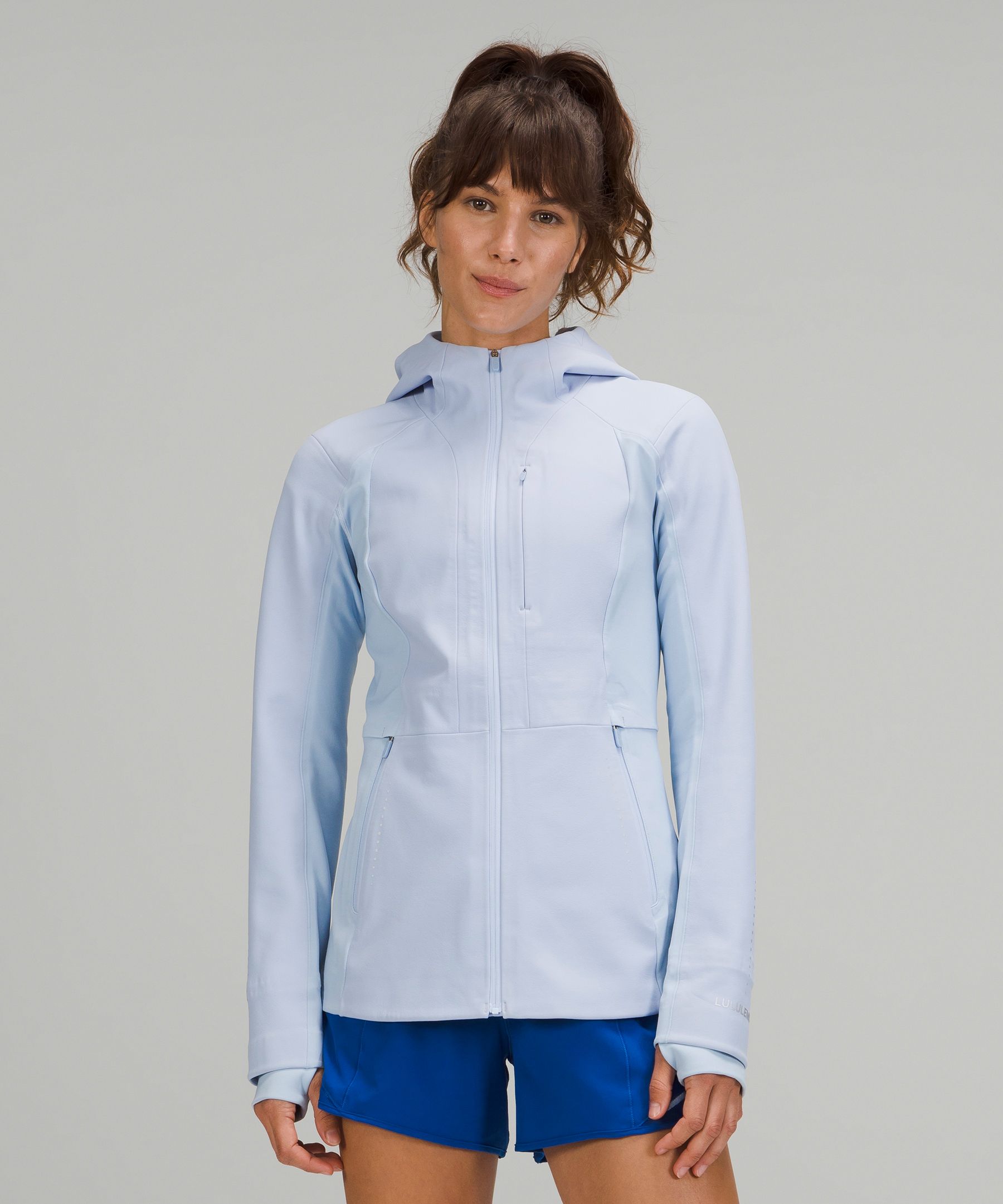 lululemon athletica, Jackets & Coats, New Lululemon Cross Chill Jacket  Repelshell Size 4 Sheer Blue Color Athletic