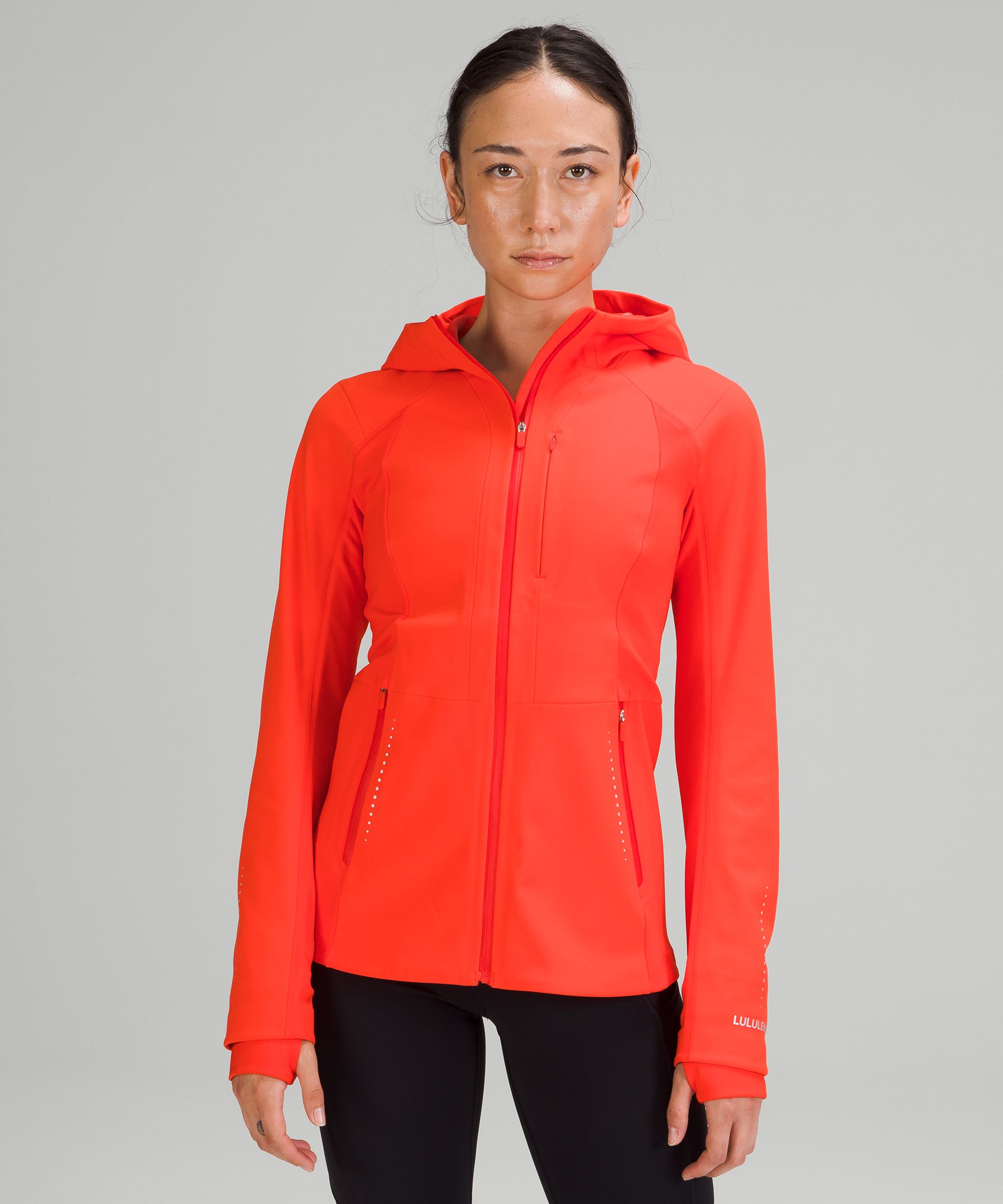 Black Cross Chill hooded running jacket, lululemon