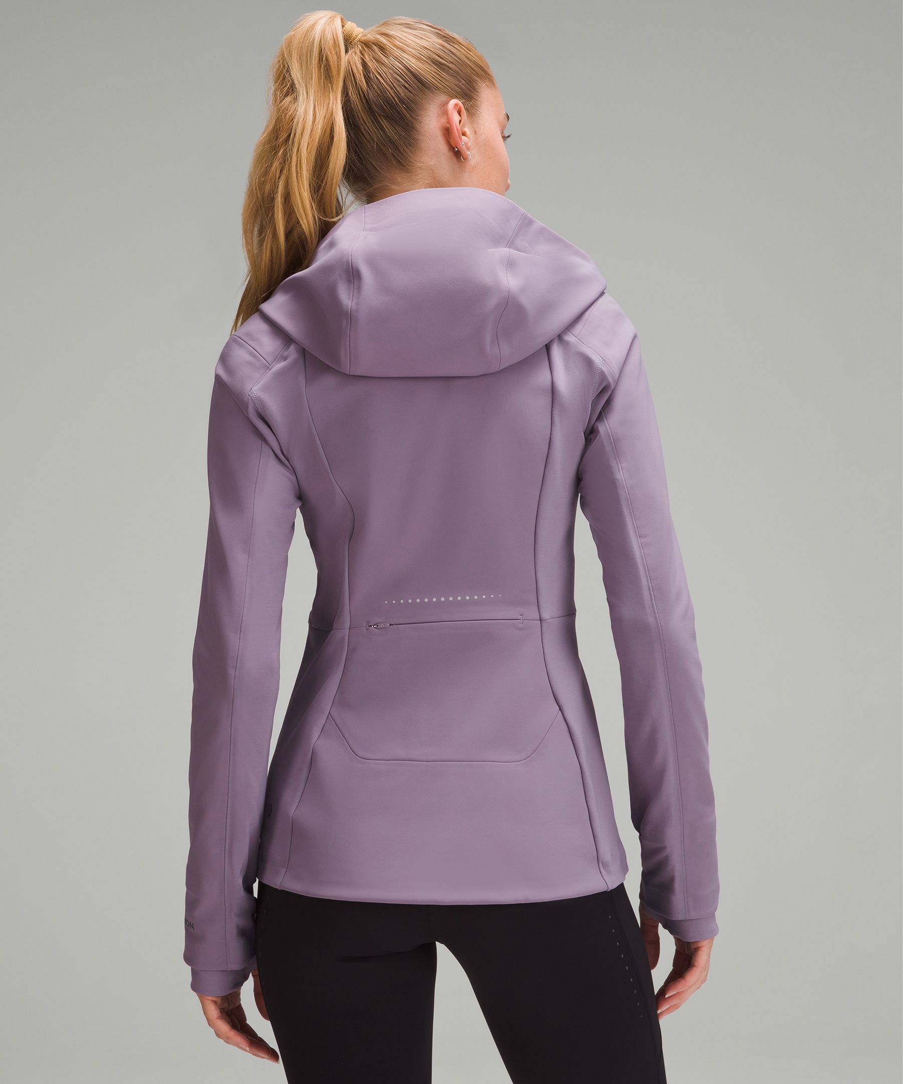 Black Cross Chill hooded running jacket, lululemon