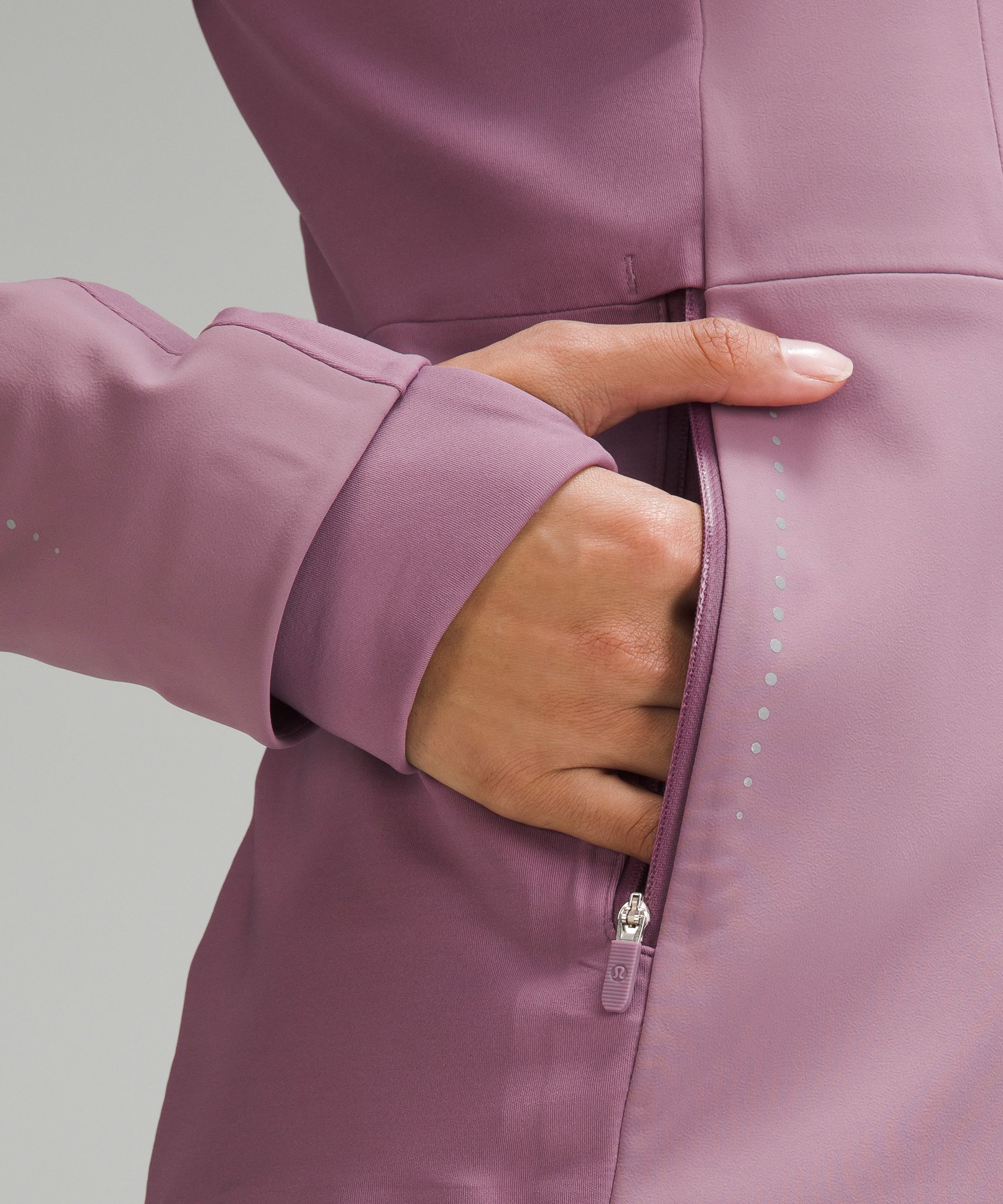 NEW Women Lululemon Cross Chill Jacket RepelShell Pink Taupe Size 8