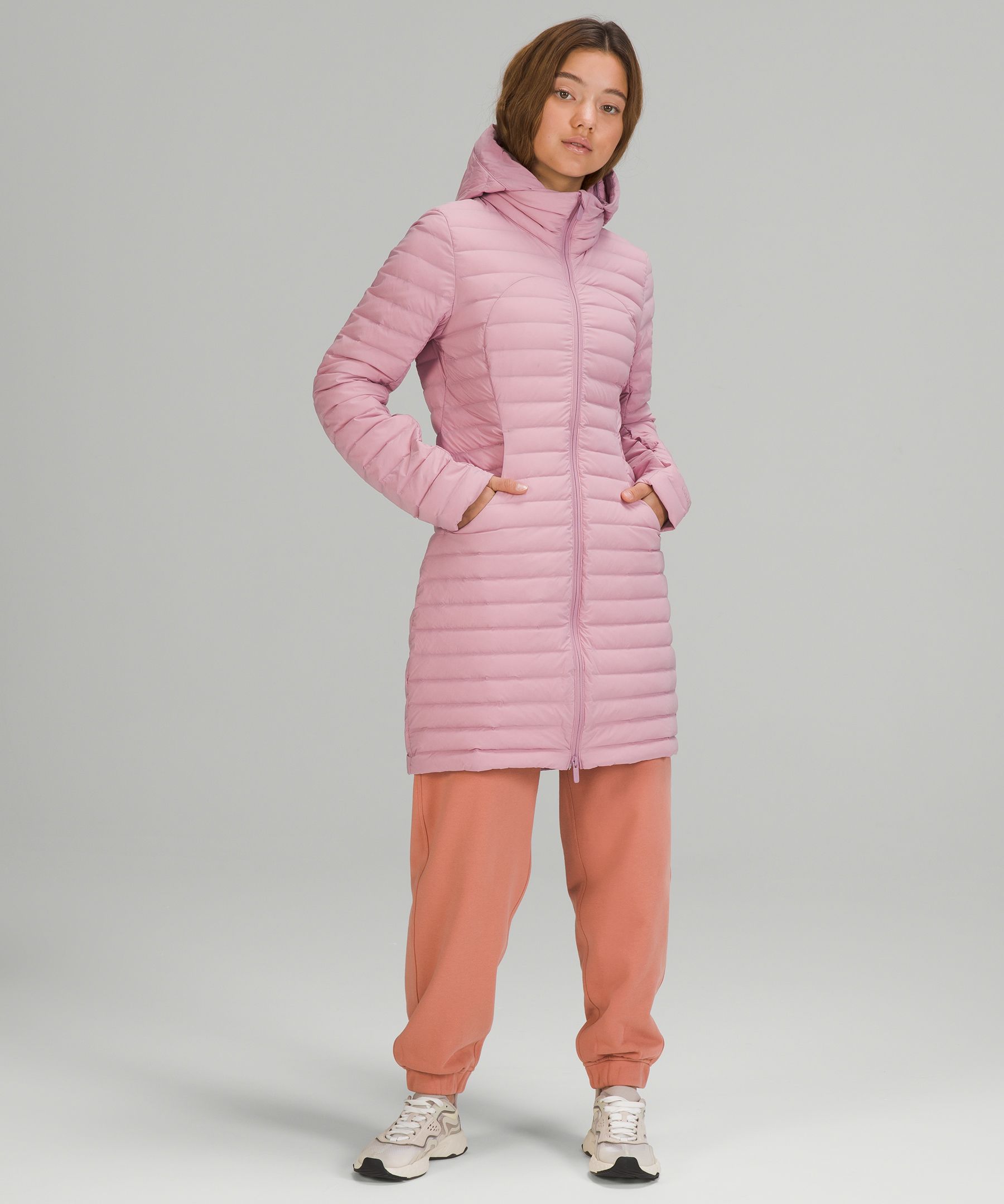 Lululemon Pack It Down Long Jacket In Pink Taupe