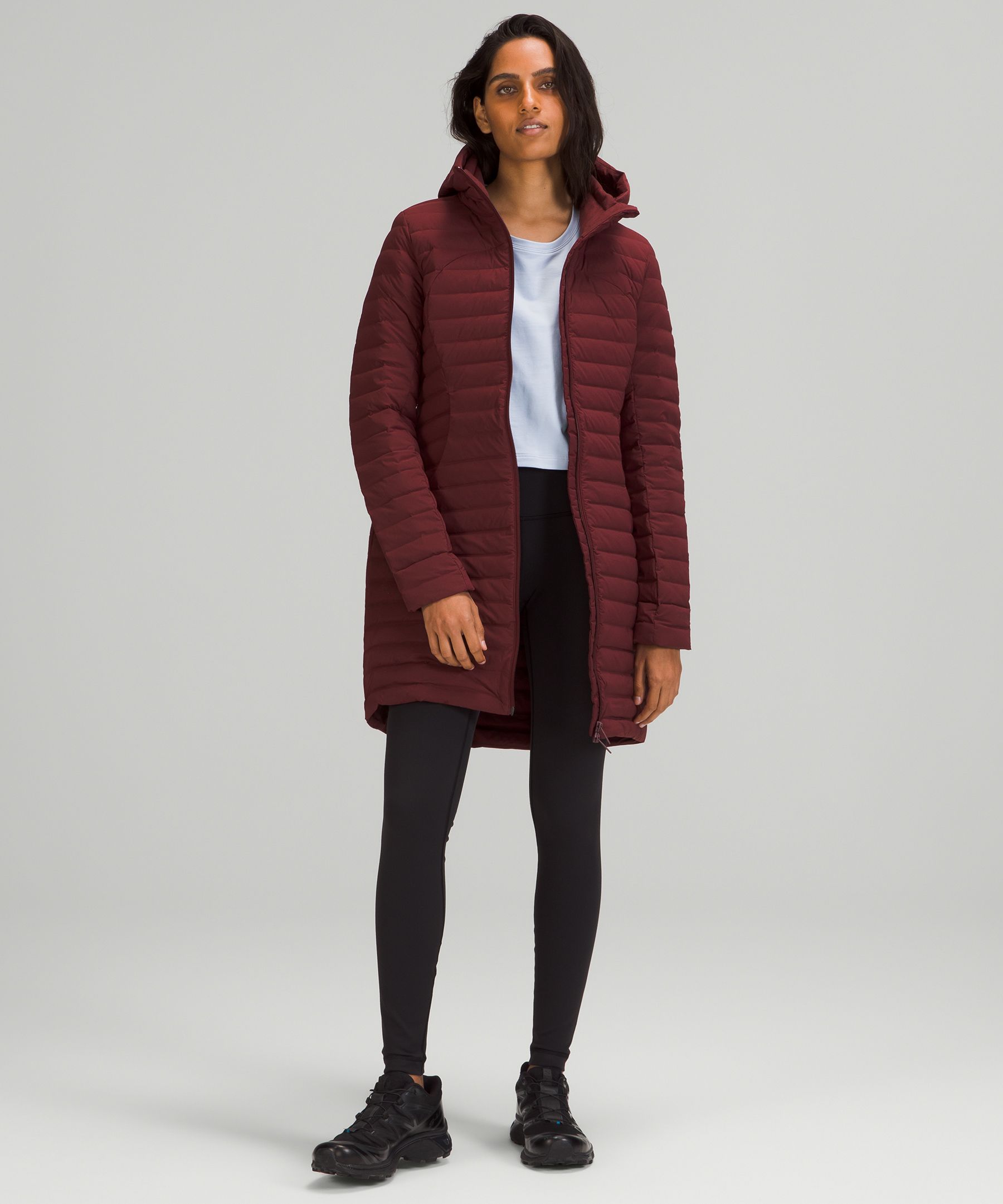 Lululemon Pack It Down Long Jacket In Red Merlot