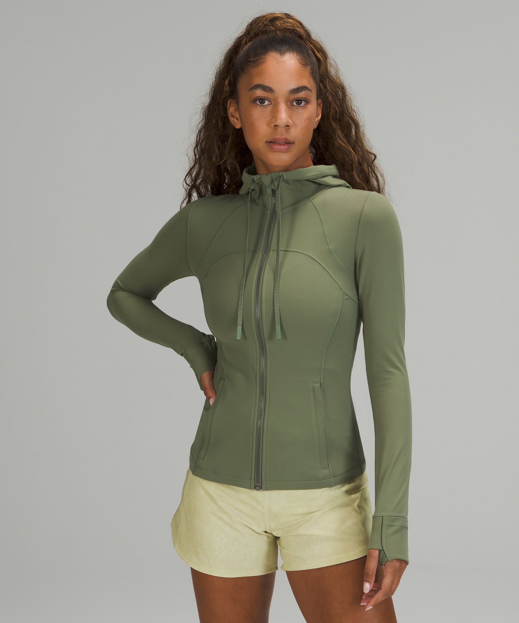 Lululemon Hooded Define Jacket Nulu In Green Twill