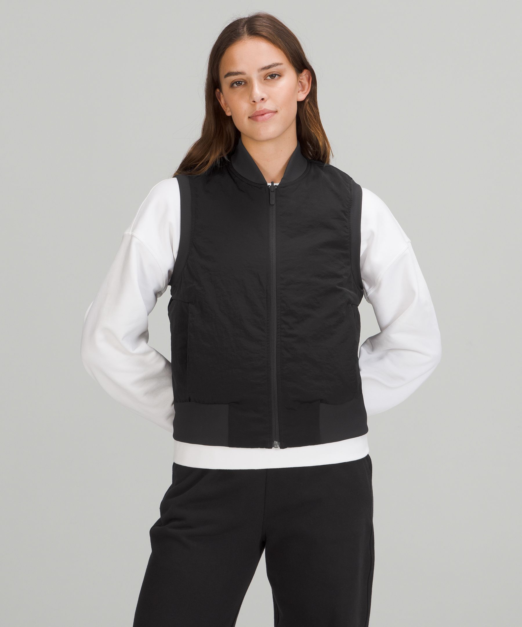 Lululemon Non-Stop Bomber Jacket - Black/Neutral - Size 2 Glyde Fabric