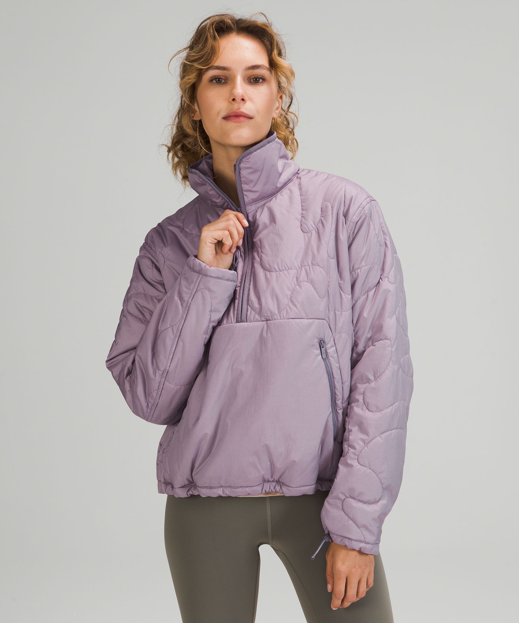 Lululemon Insulated Quilted Pullover Jacket In Purple