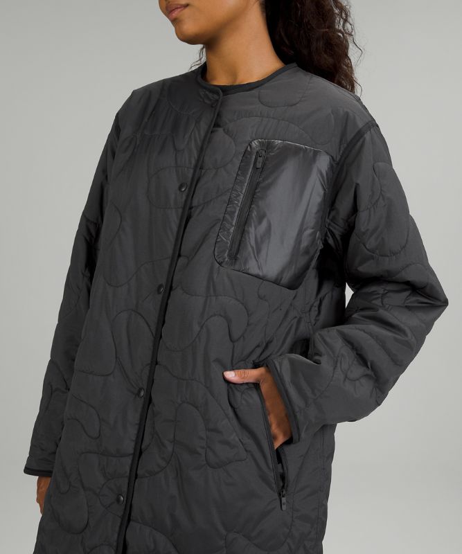 Insulated Quilted Long Bomber