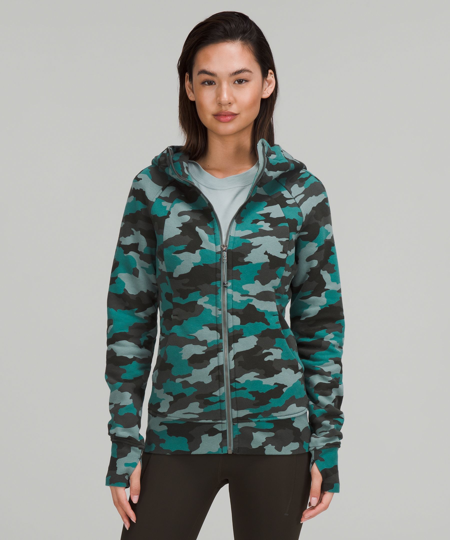 Lululemon Scuba Full-zip Hoodie In Heritage 365 Camo Tidewater Teal |  ModeSens