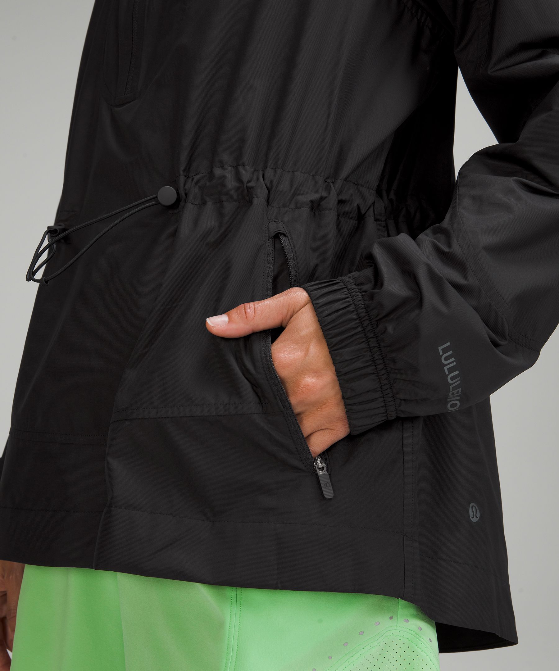 Cinch-Waist Half-Zip Running Jacket