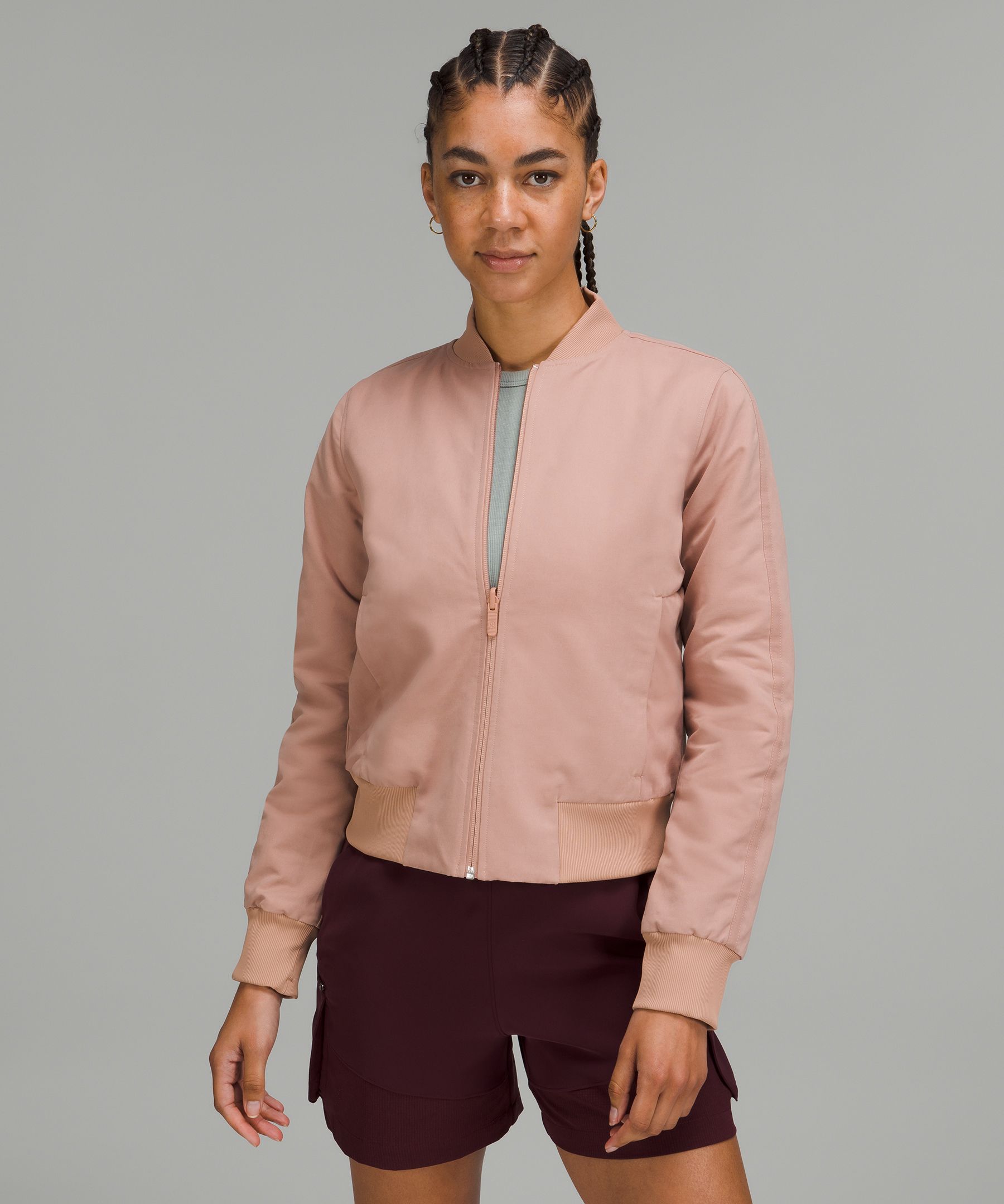 Lululemon Non-stop Cotton Bomber Jacket In Pink Clay