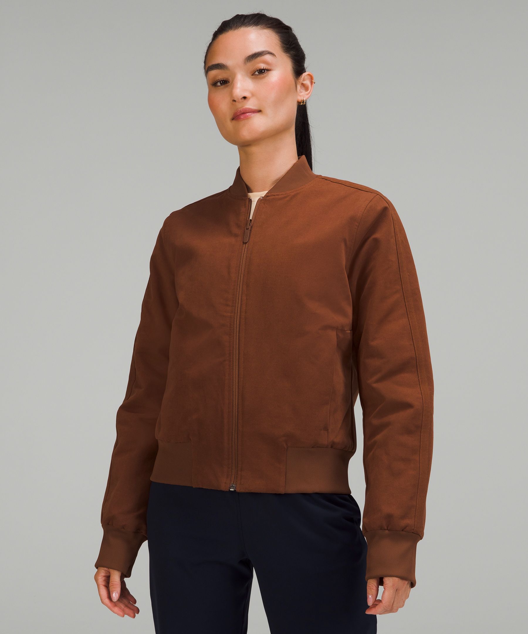 Lululemon Non-stop Cotton Bomber Jacket In Roasted Brown