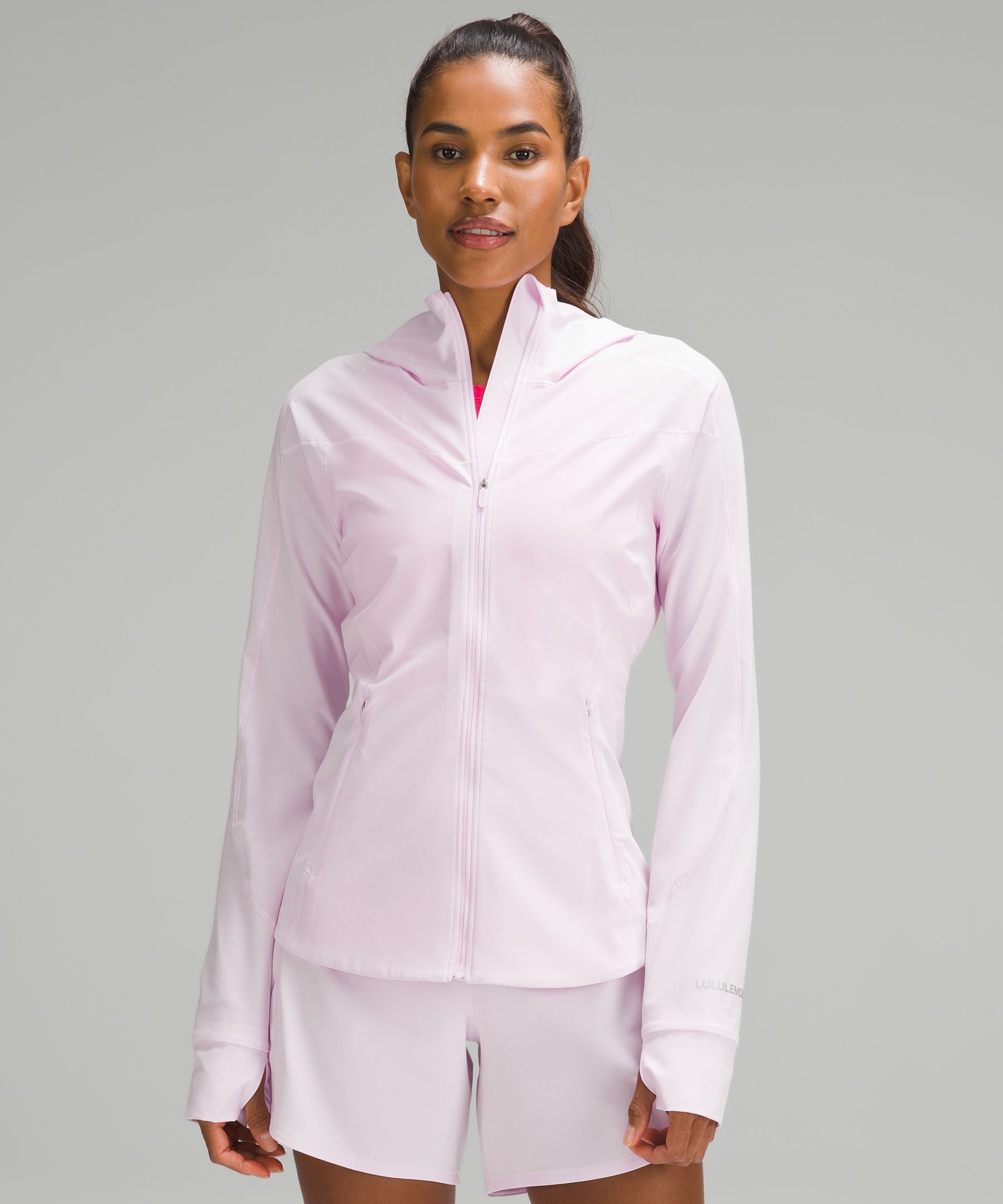 lululemon Pink Mist Over Windbreaker Running Jacket