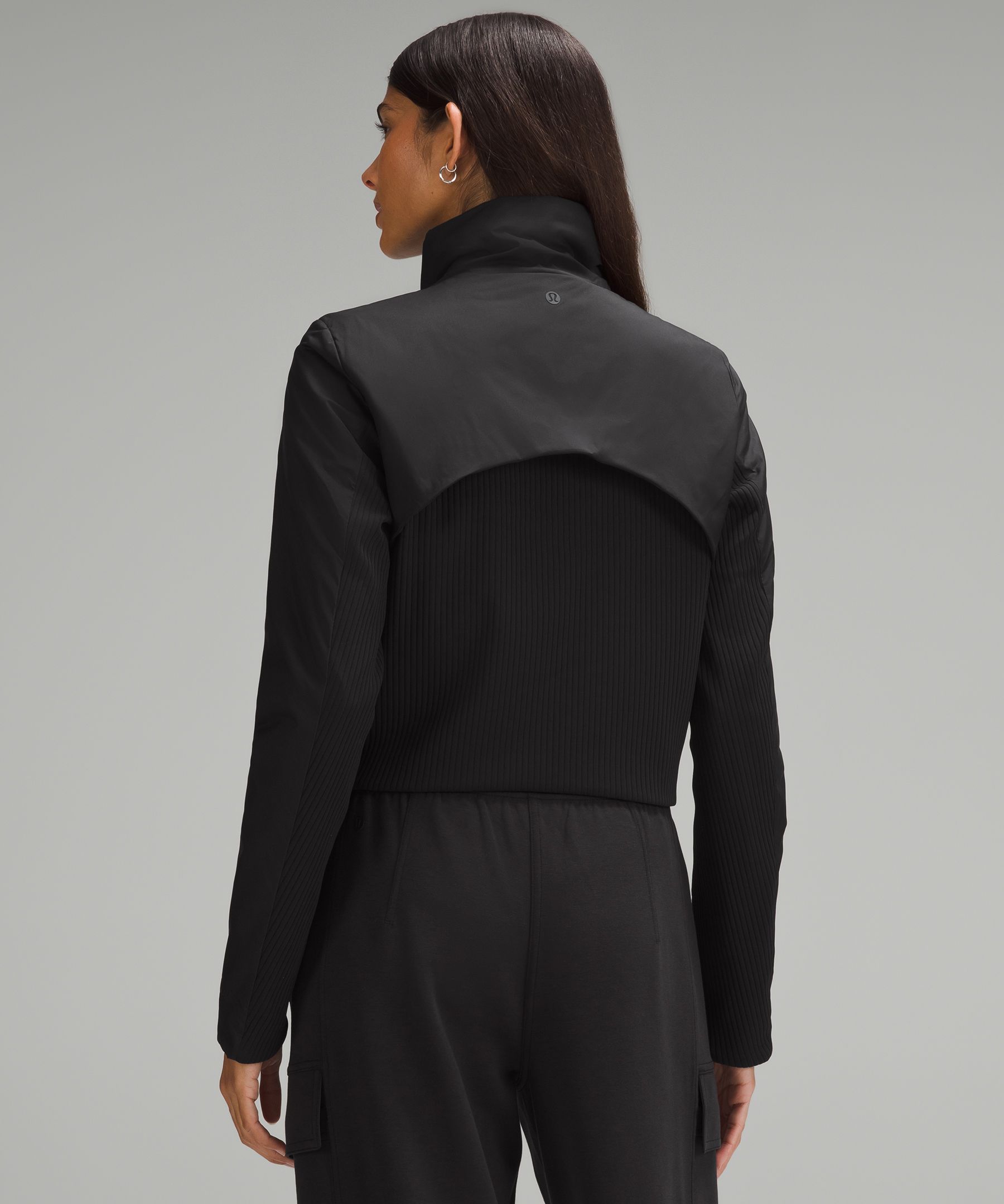 Shop Lululemon Softmatte™ Insulated Cropped Jacket In Black