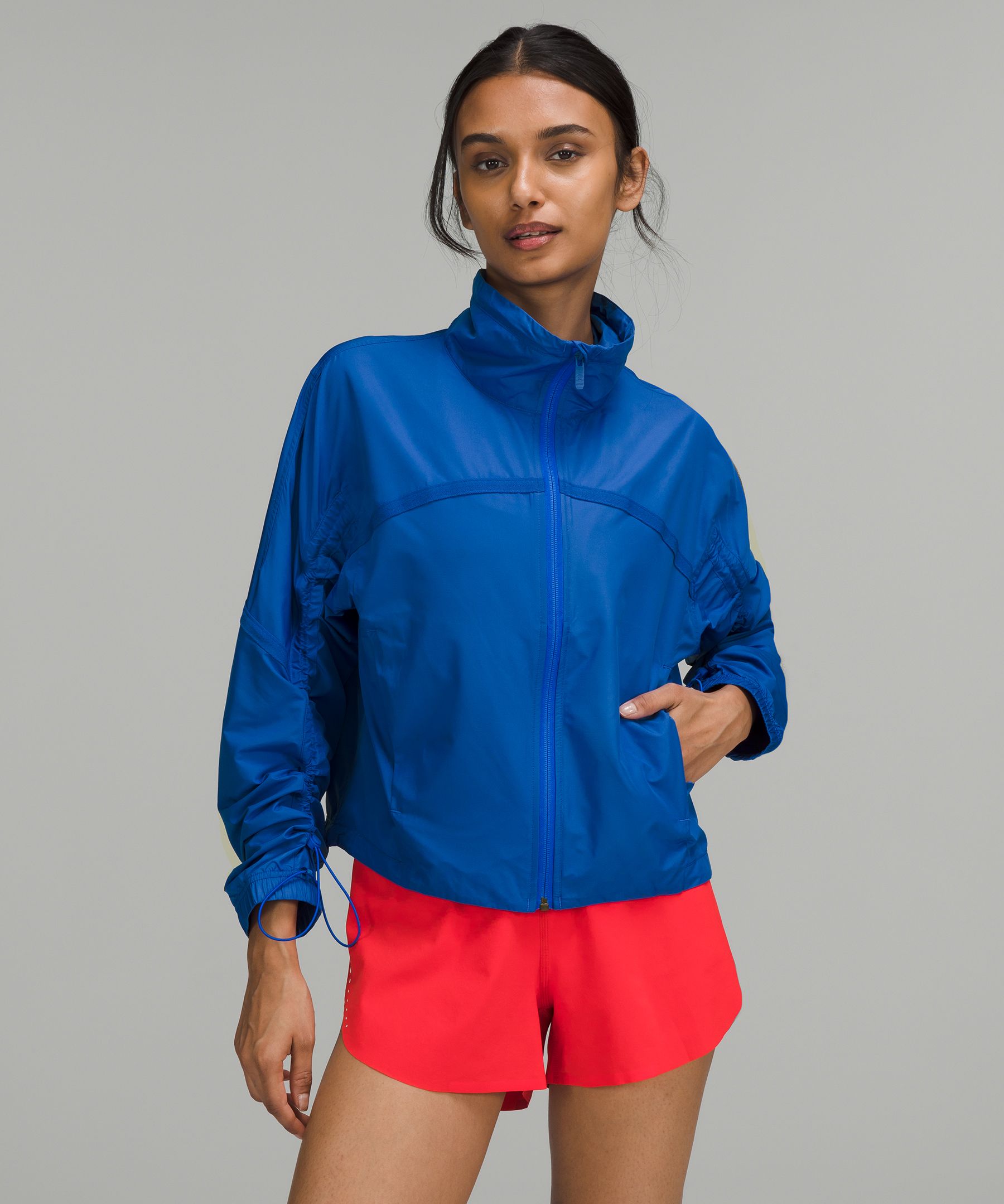 Lululemon Lightweight Cropped Track Jacket In Blazer Blue