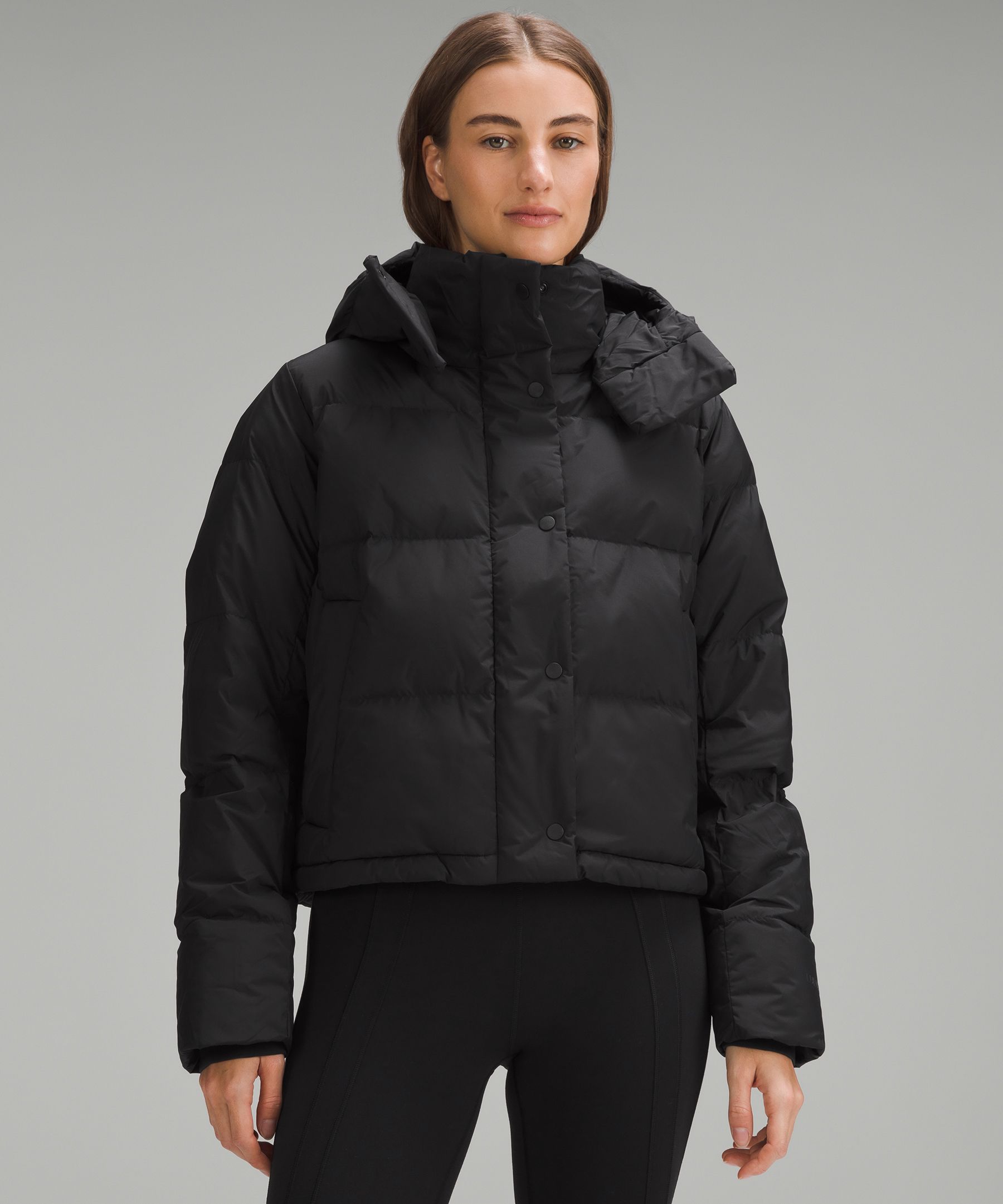 Lululemon Wunder Puff Cropped Jacket In Black