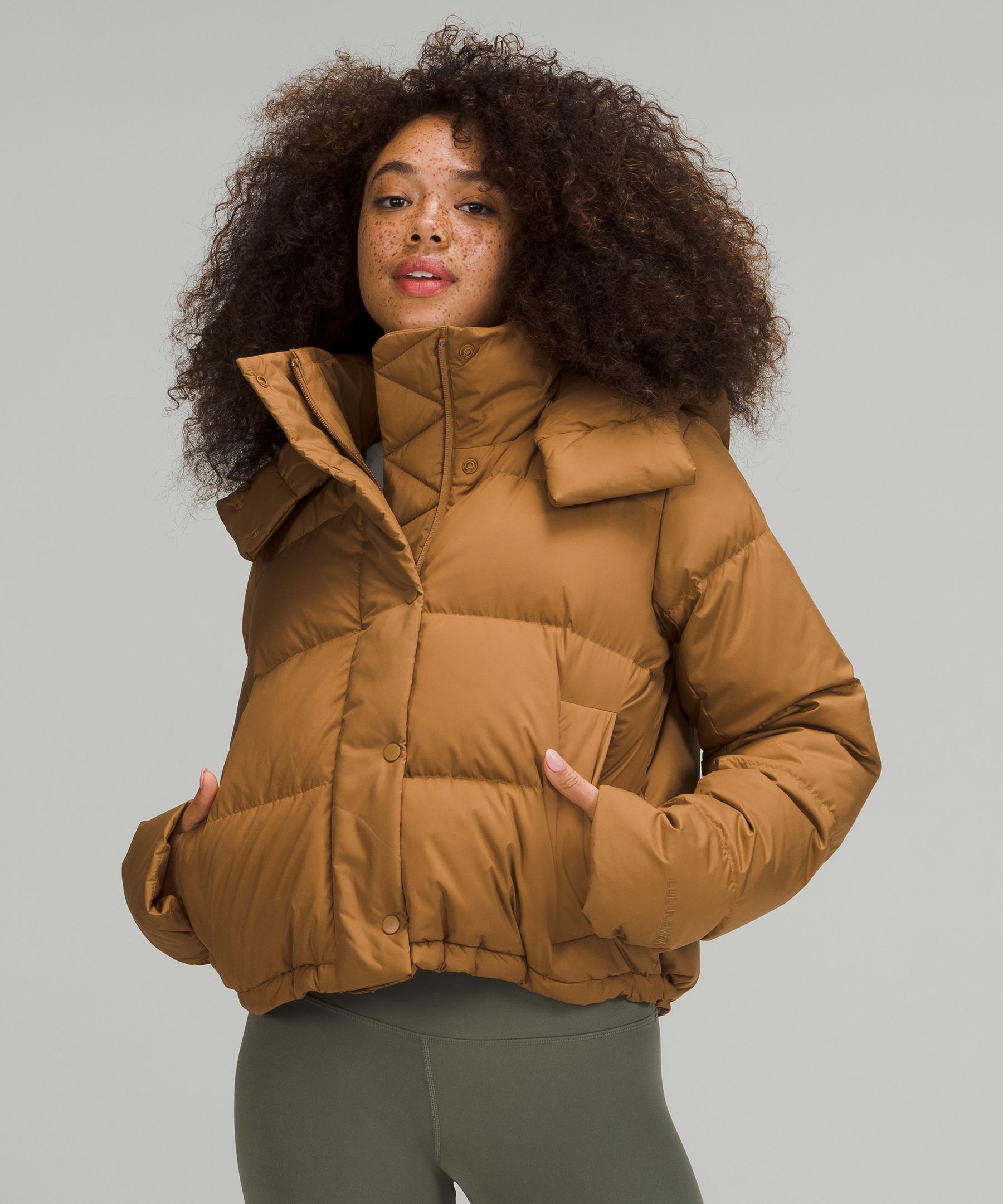 Lululemon Wunder Puff Cropped Jacket In Bold Beige
