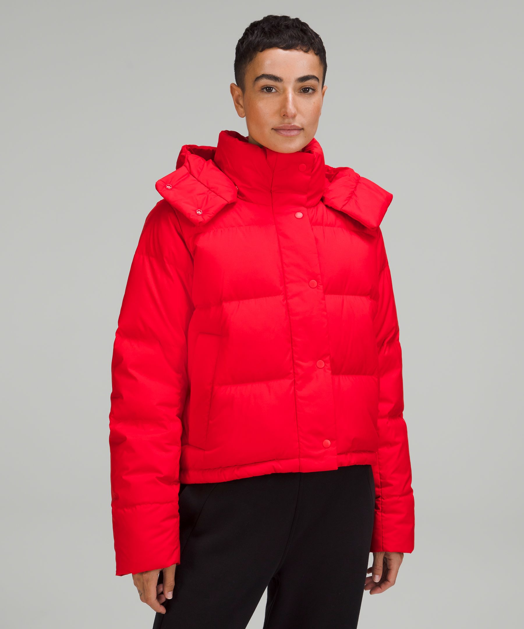 Lululemon Wunder Puff Cropped Jacket In Red