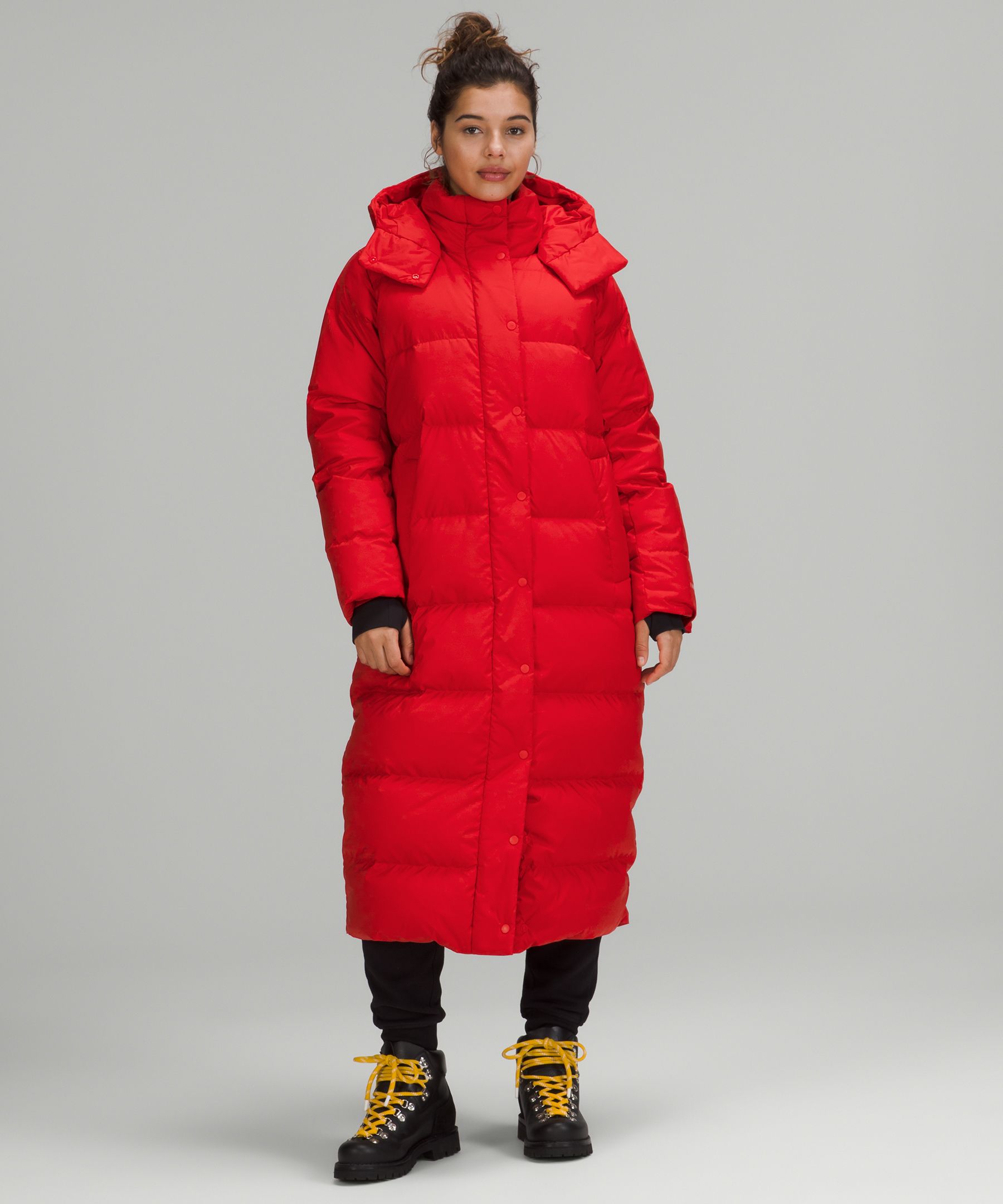 Lululemon Wunder Puff Long Jacket In Grenadine Red | ModeSens