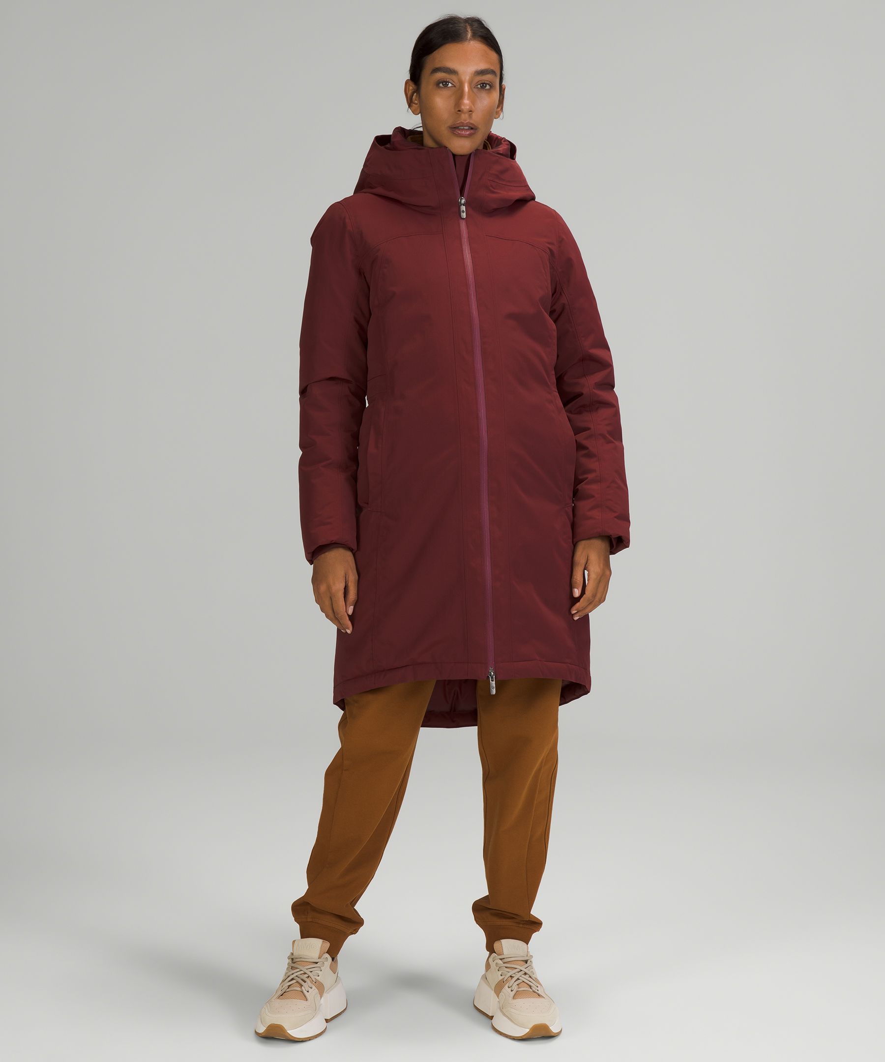 Lululemon Snow Warrior Parka In Red Merlot