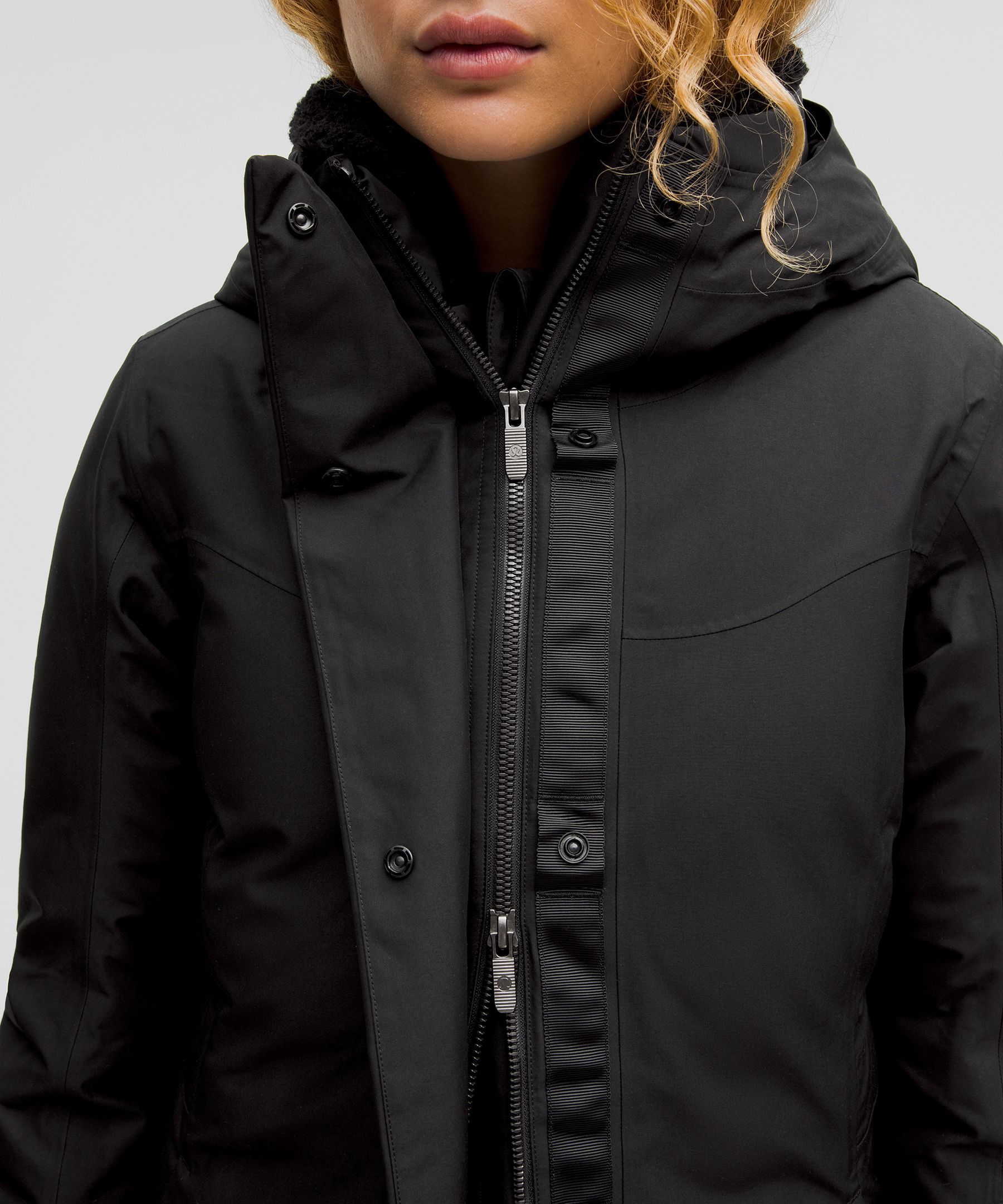 Lululemon Athletica Winter Warrior Long Parka Sz 6 (Black