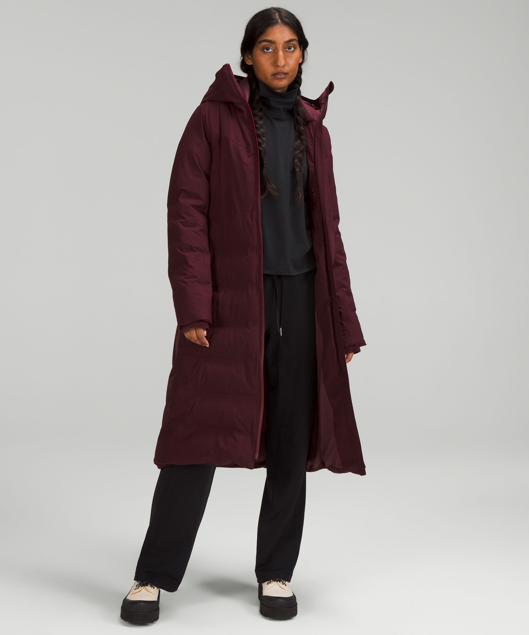 Lululemon Sleet Street Long Jacket - Red Merlot