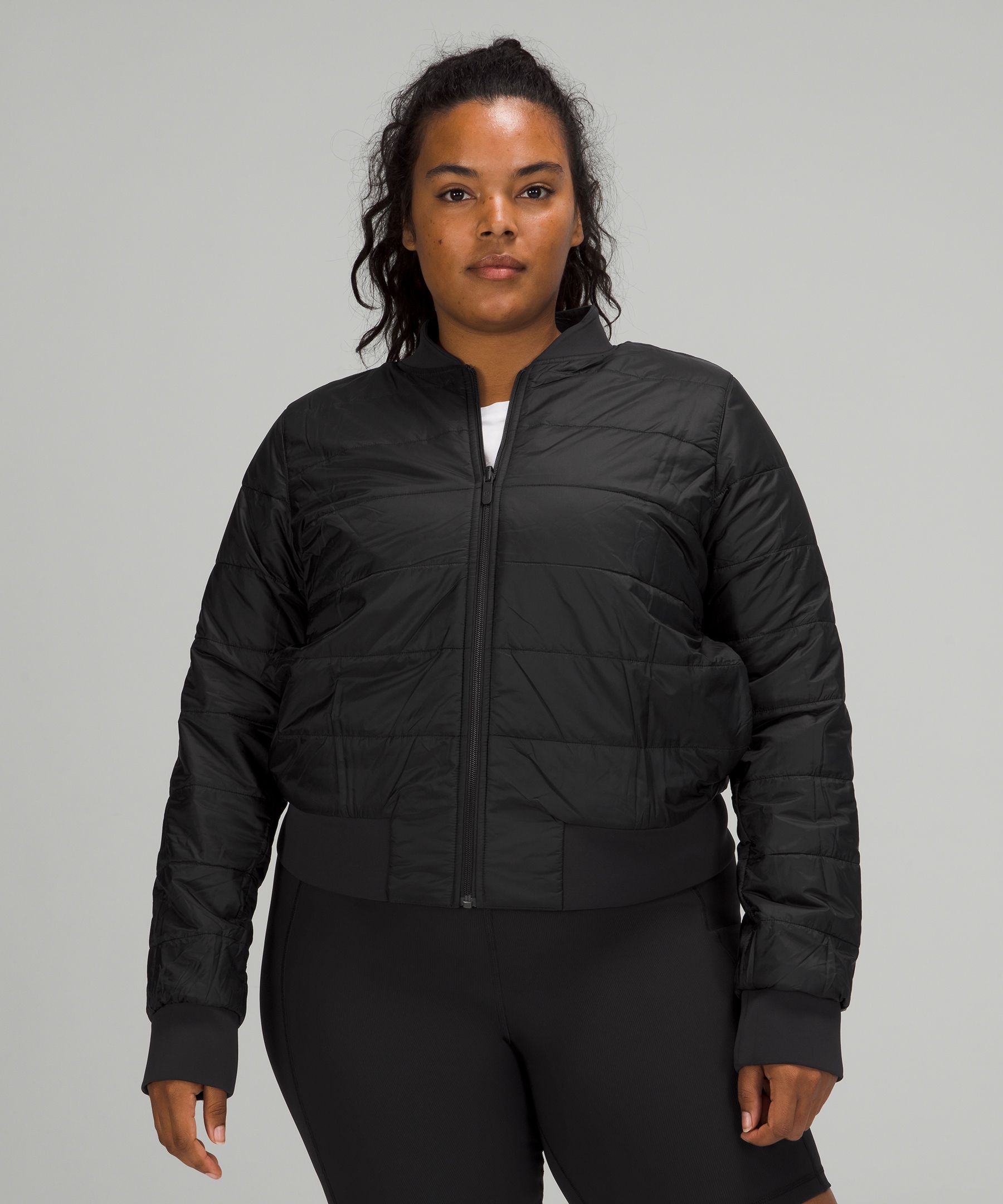 Lululemon Non-Stop Bomber Jacket - Black/Neutral - Size 2 Glyde Fabric