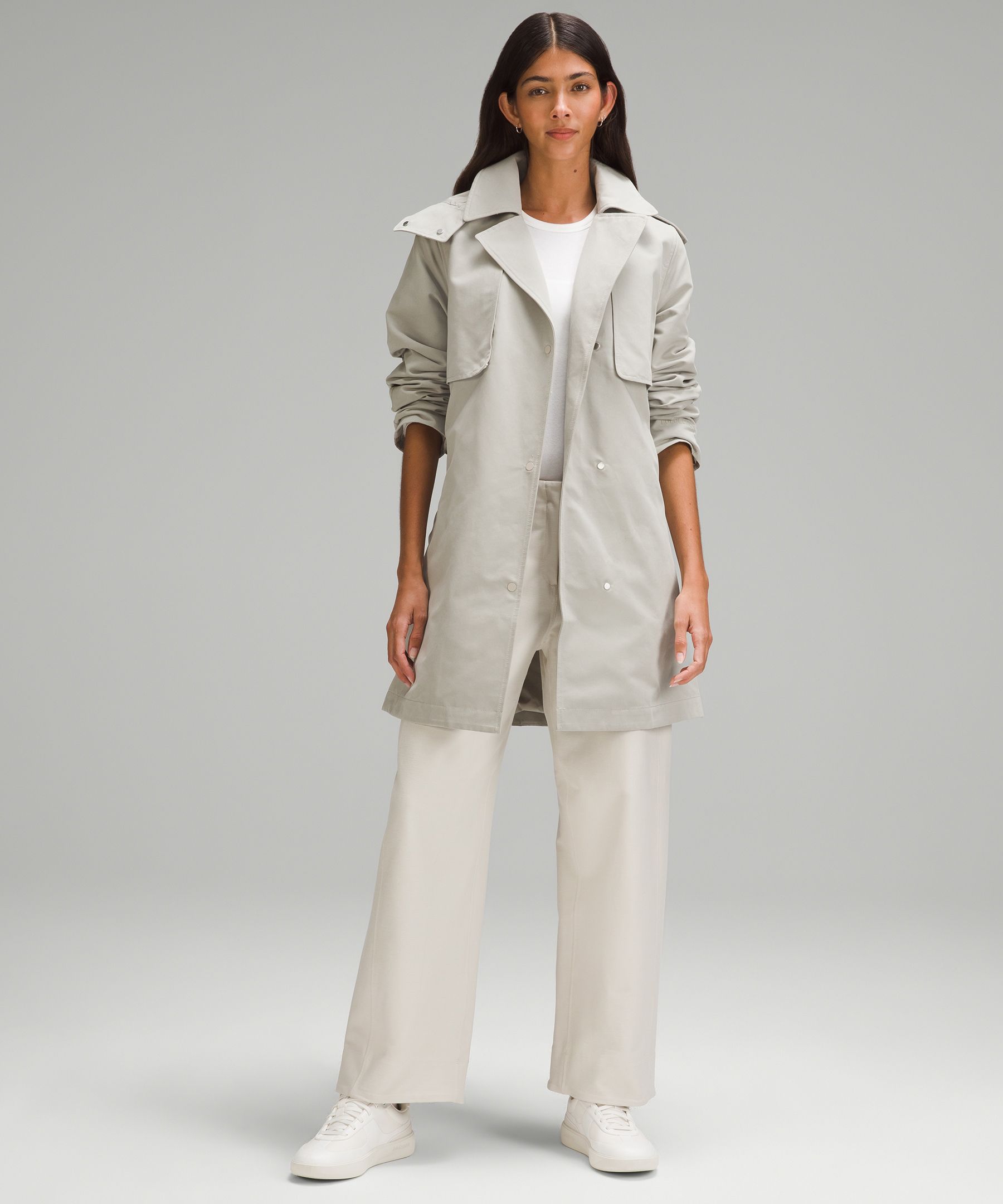 Lululemon Always There Short Trench Coat In Raw Linen
