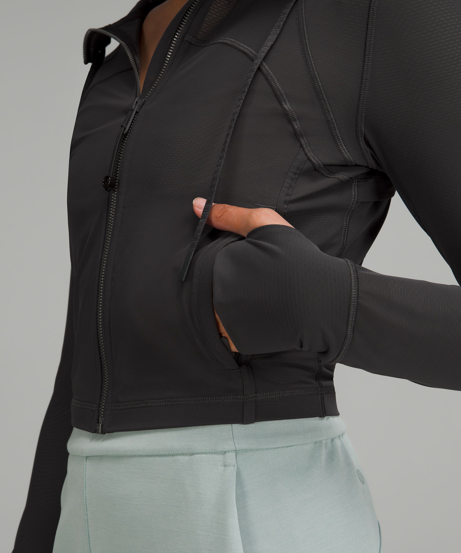 Lululemon Mesh Hooded Define Cropped Jacket - 143526586