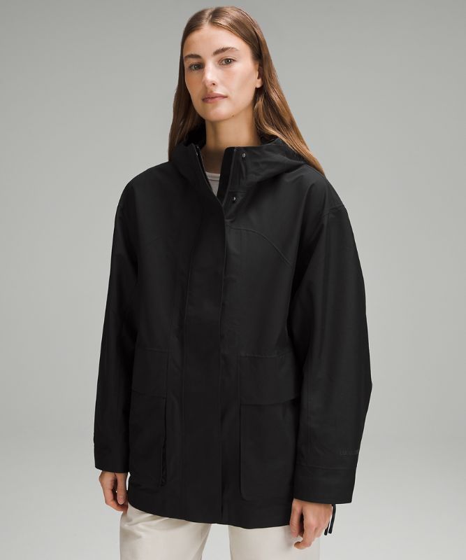 Oversized Hooded Rain Jacket