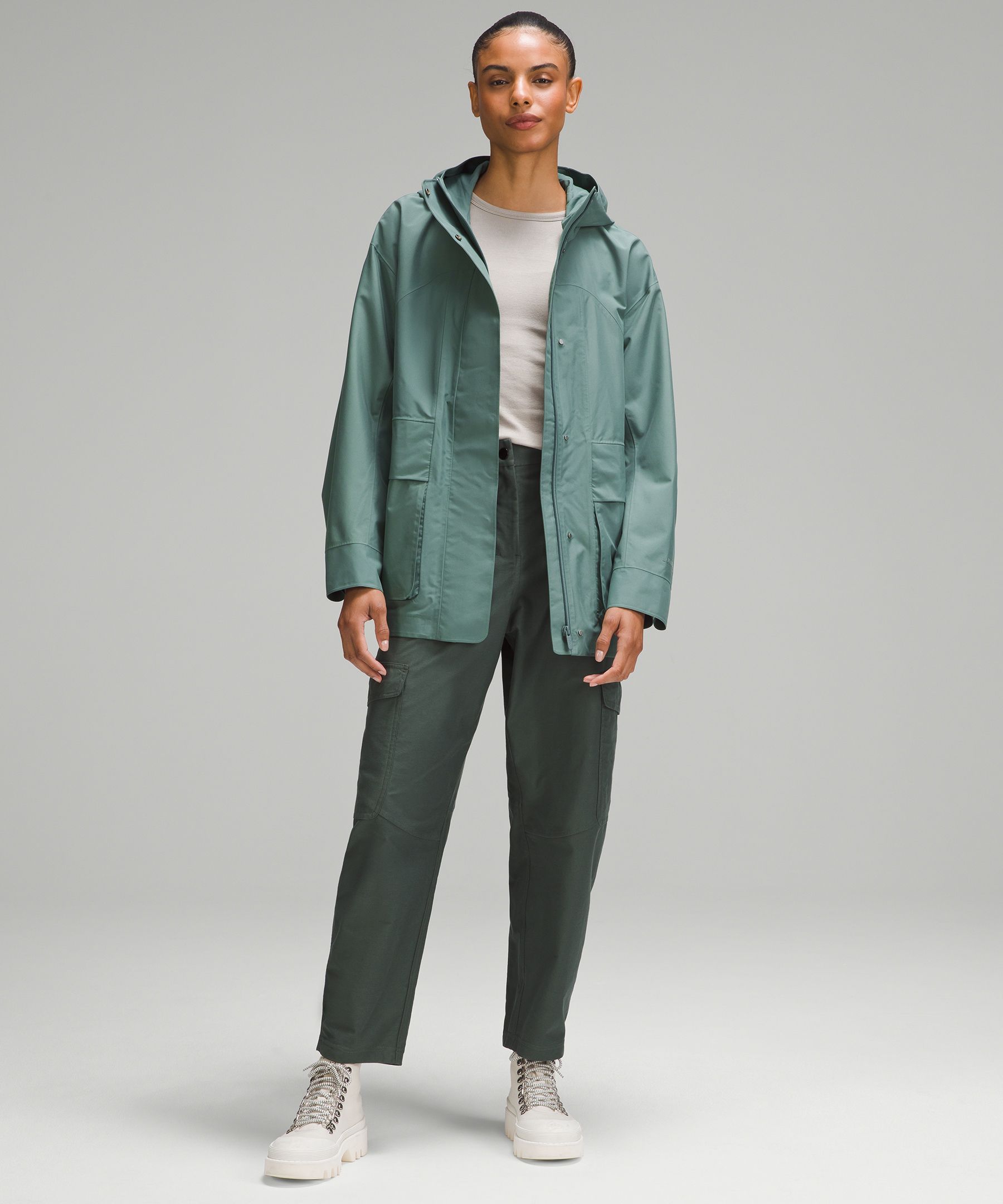 Oversized hooded rain online jacket