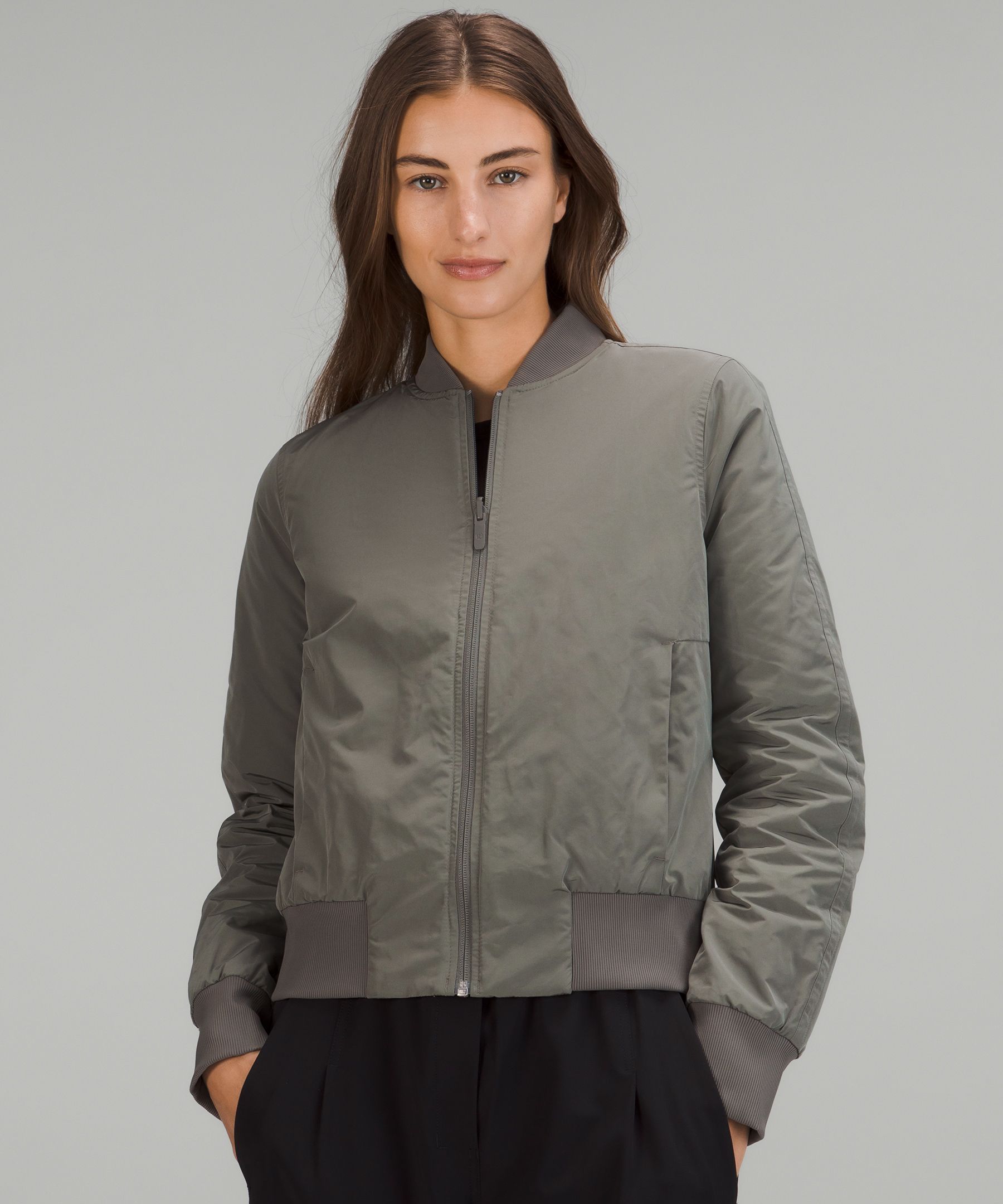 Lululemon Non-Stop Bomber Jacket - Black/Neutral - Size 2 Glyde Fabric