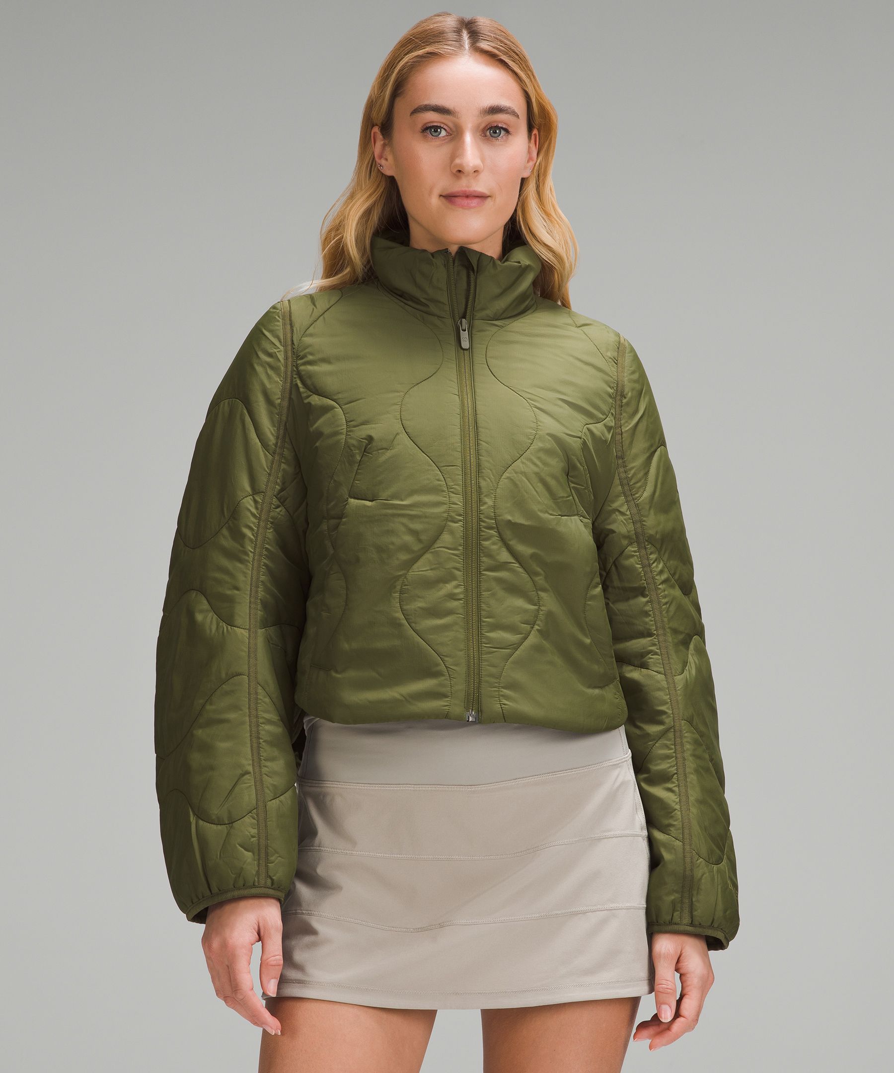 NWT lululemon quilted calm jacket~SIZE:6,8,10,12~BLACK&Army Green