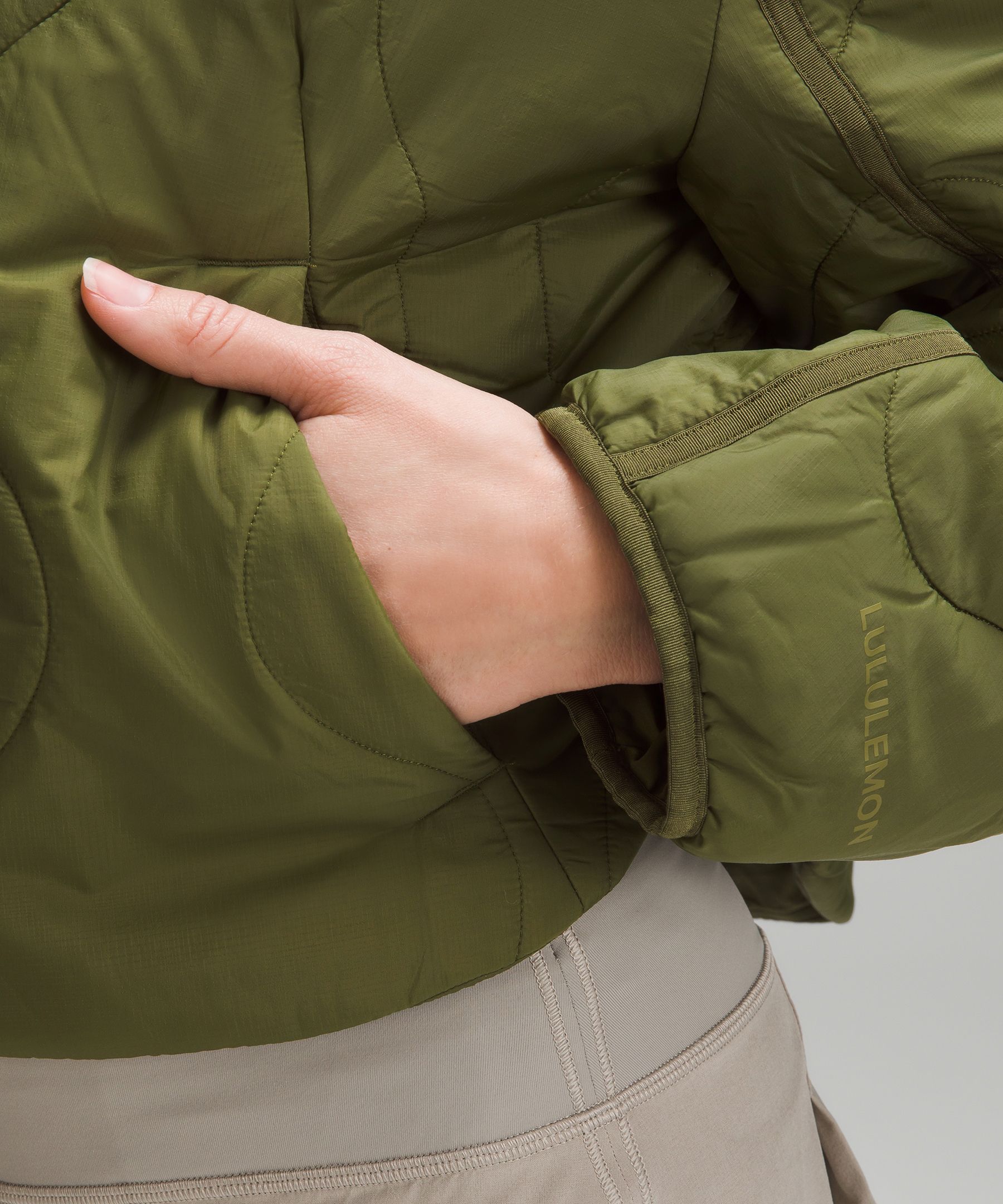 Shop Lululemon Quilted Light Insulation Cropped Jacket