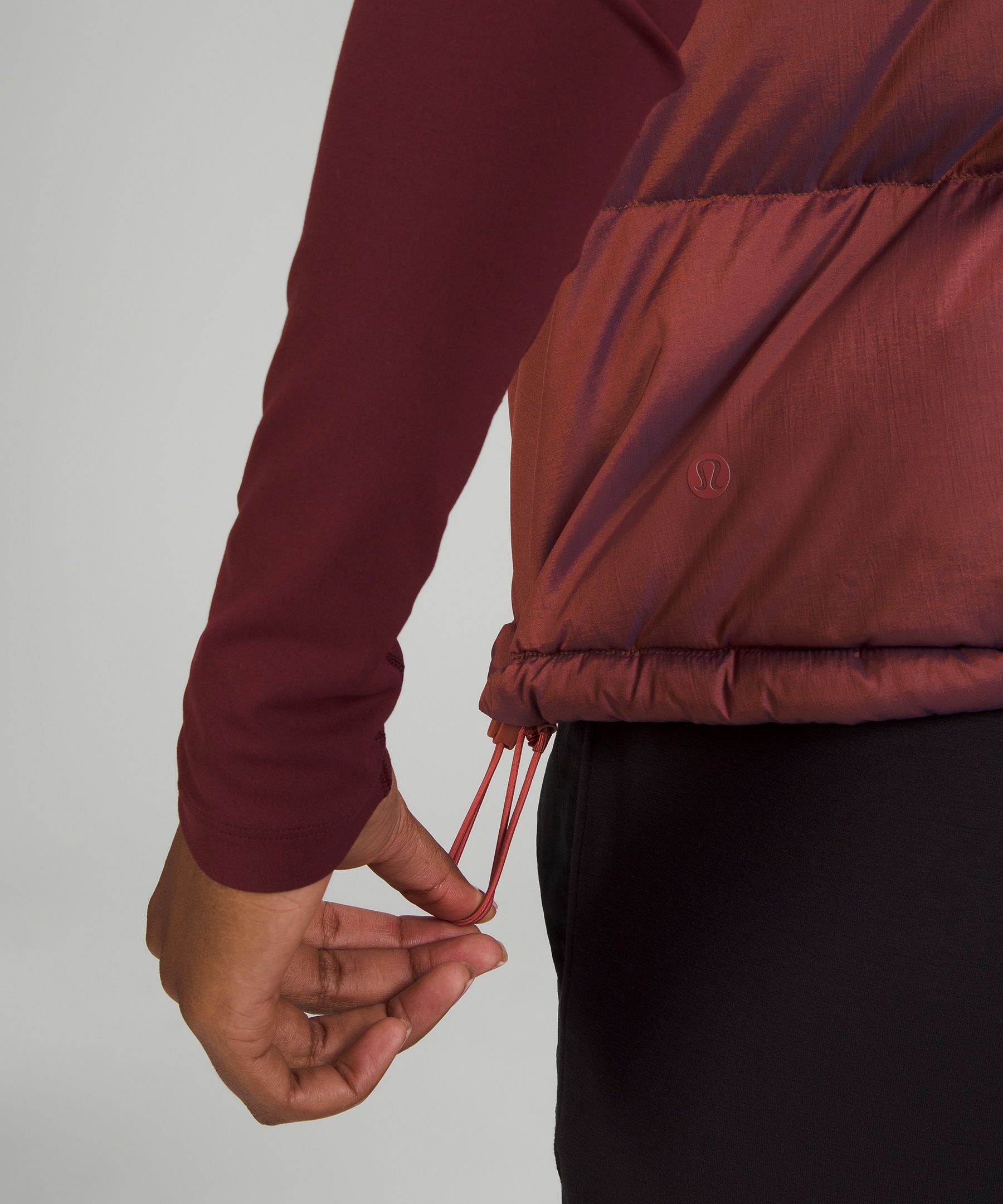 Lululemon Wunder Puff 600-down-fill Cropped Vest In Brown