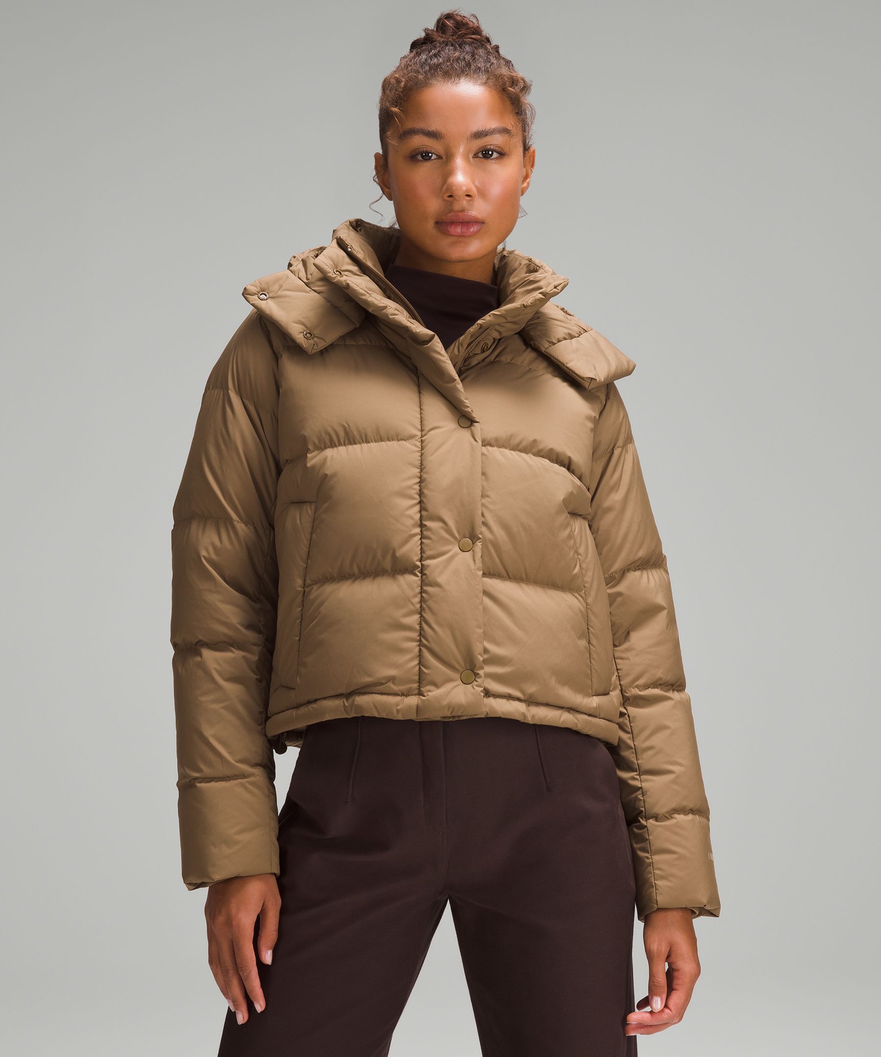 Cropped Hooded Puffer Jacket