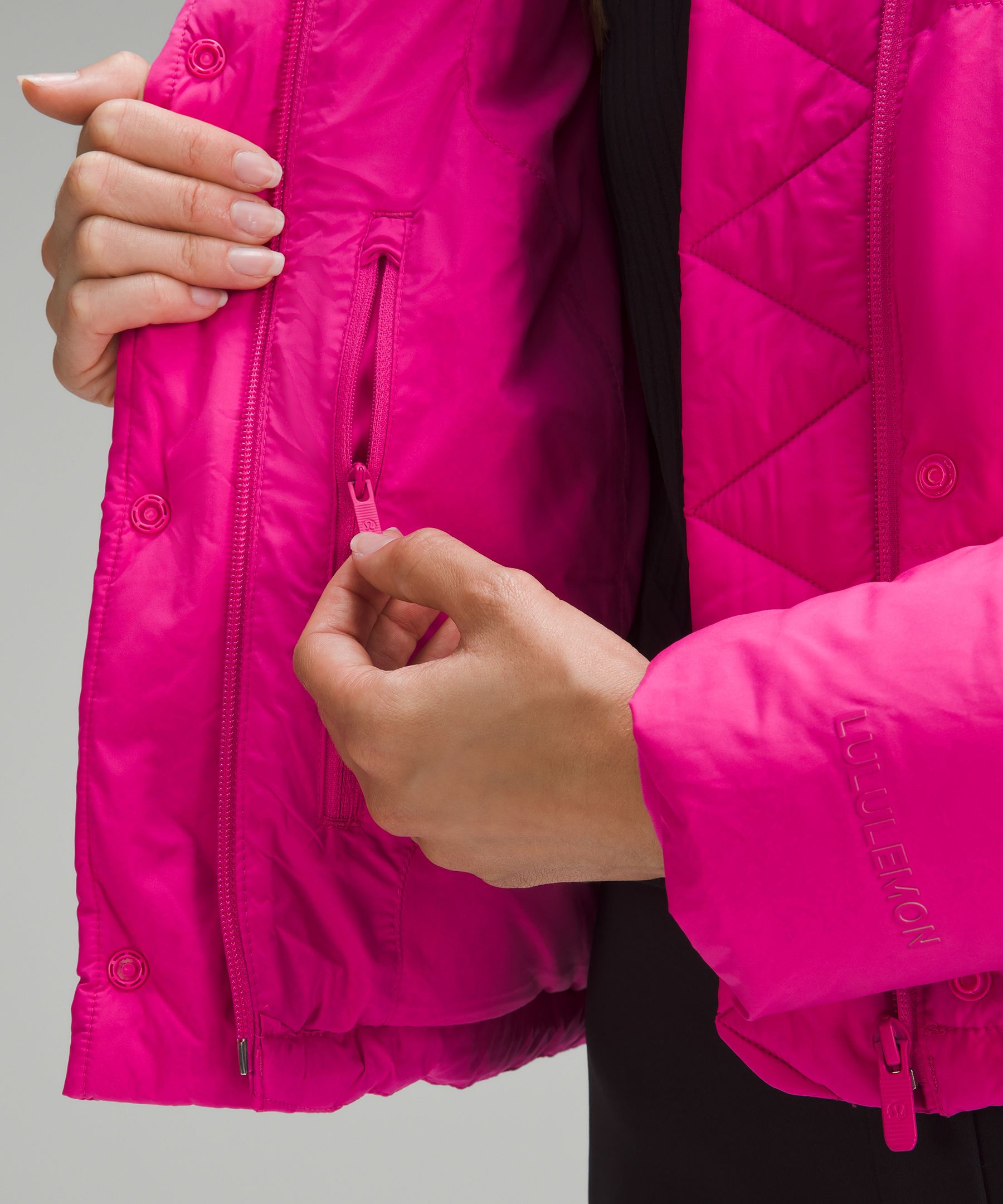 lululemon athletica, Jackets & Coats, Lululemon Wunder Puff Cropped Jacket  Pink Peony