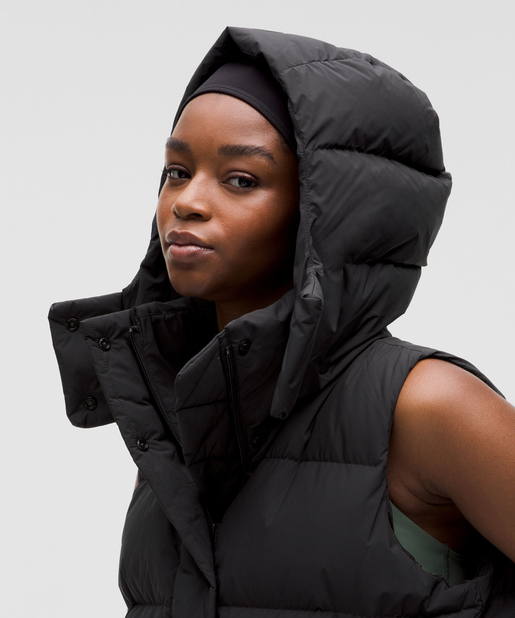 LULULEMON Wunder Puff cropped hooded quilted recycled-Glyde™ down vest