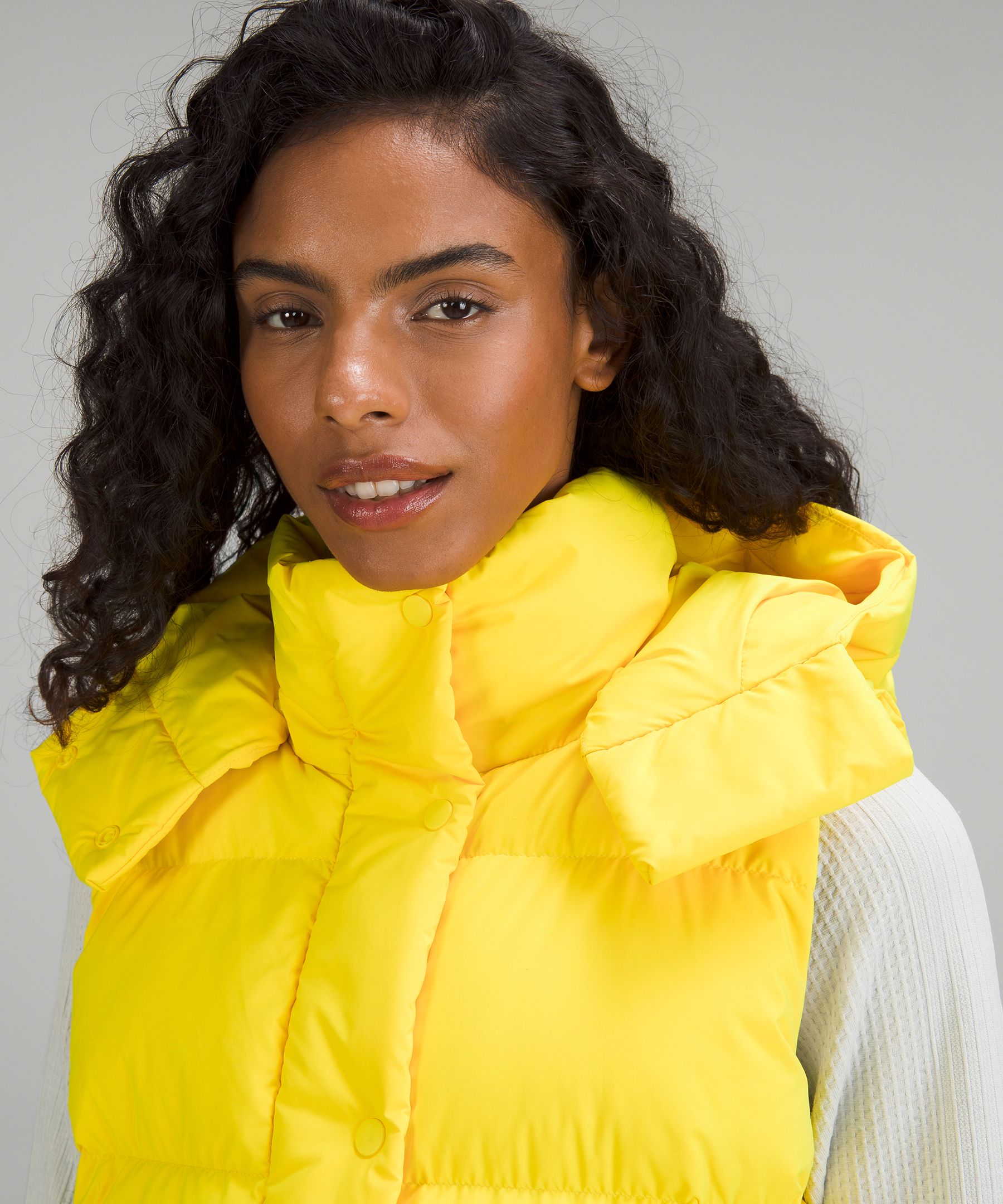 Lululemon What The Fluff Reversible Down Vest Clarity Yellow Size