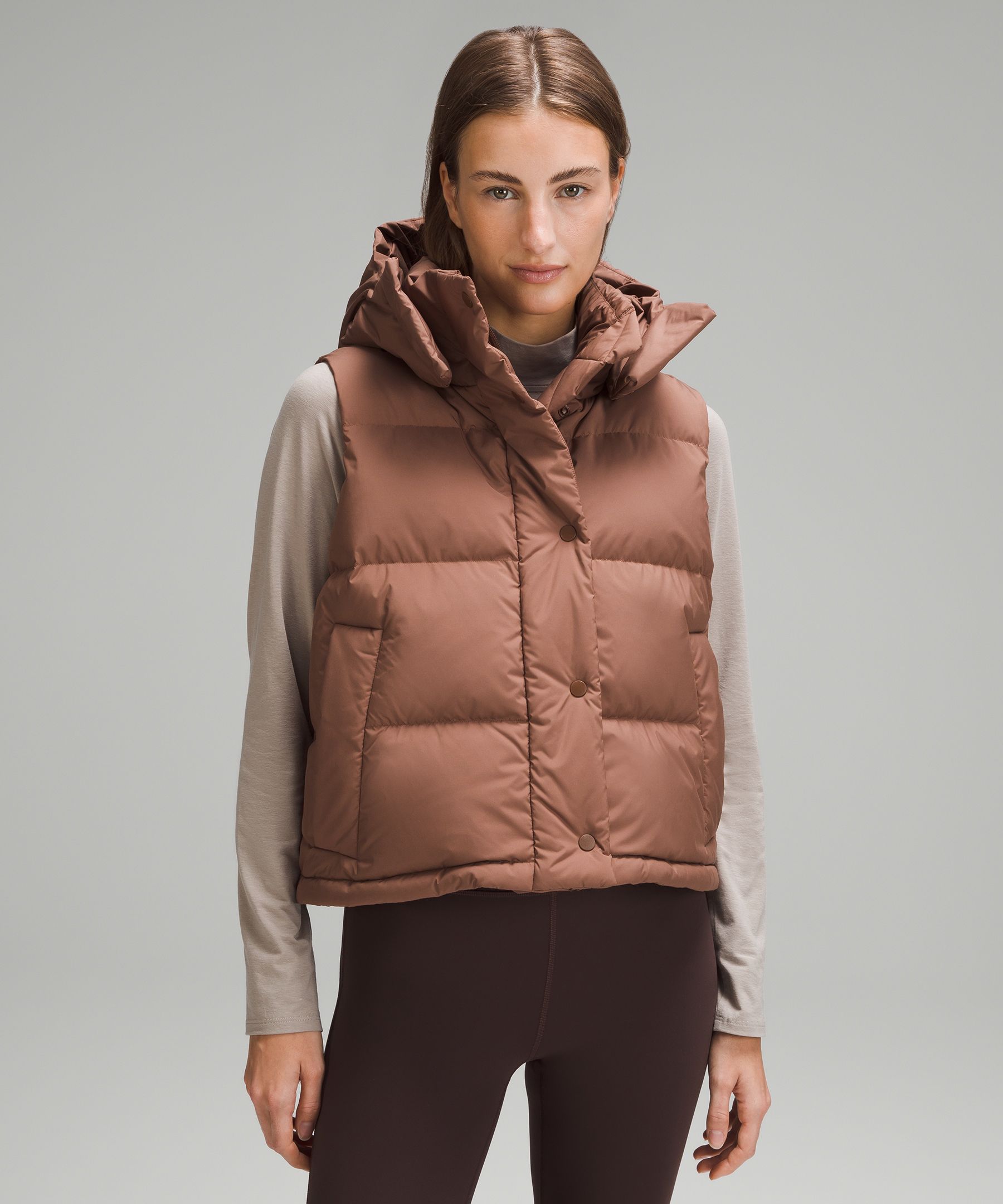 Cropped Puffer Vest (with hidden hoodie)