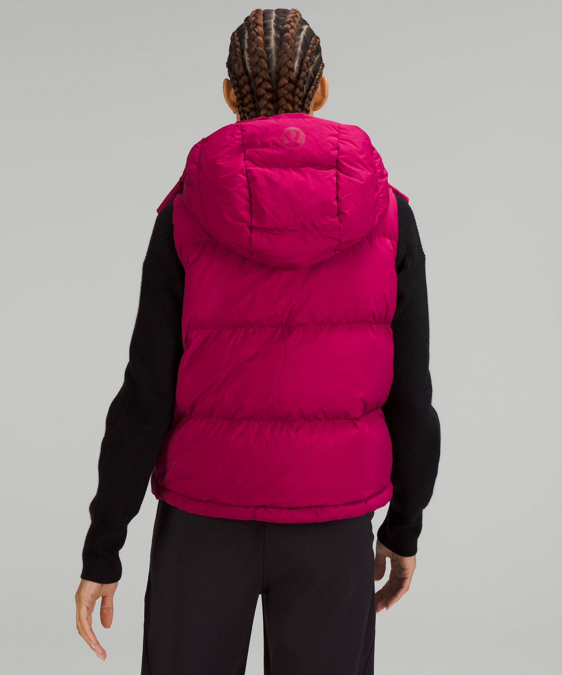 Lululemon Wunder Puff 600-down-fill Cropped Vest In Red