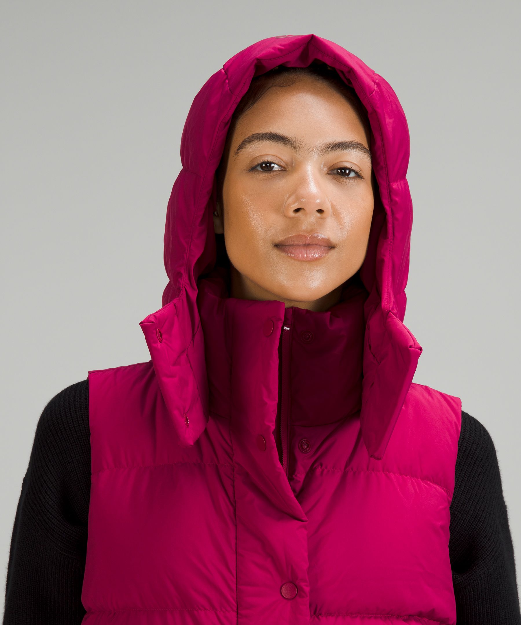 Lululemon Wunder Puff 600-down-fill Cropped Vest In Red