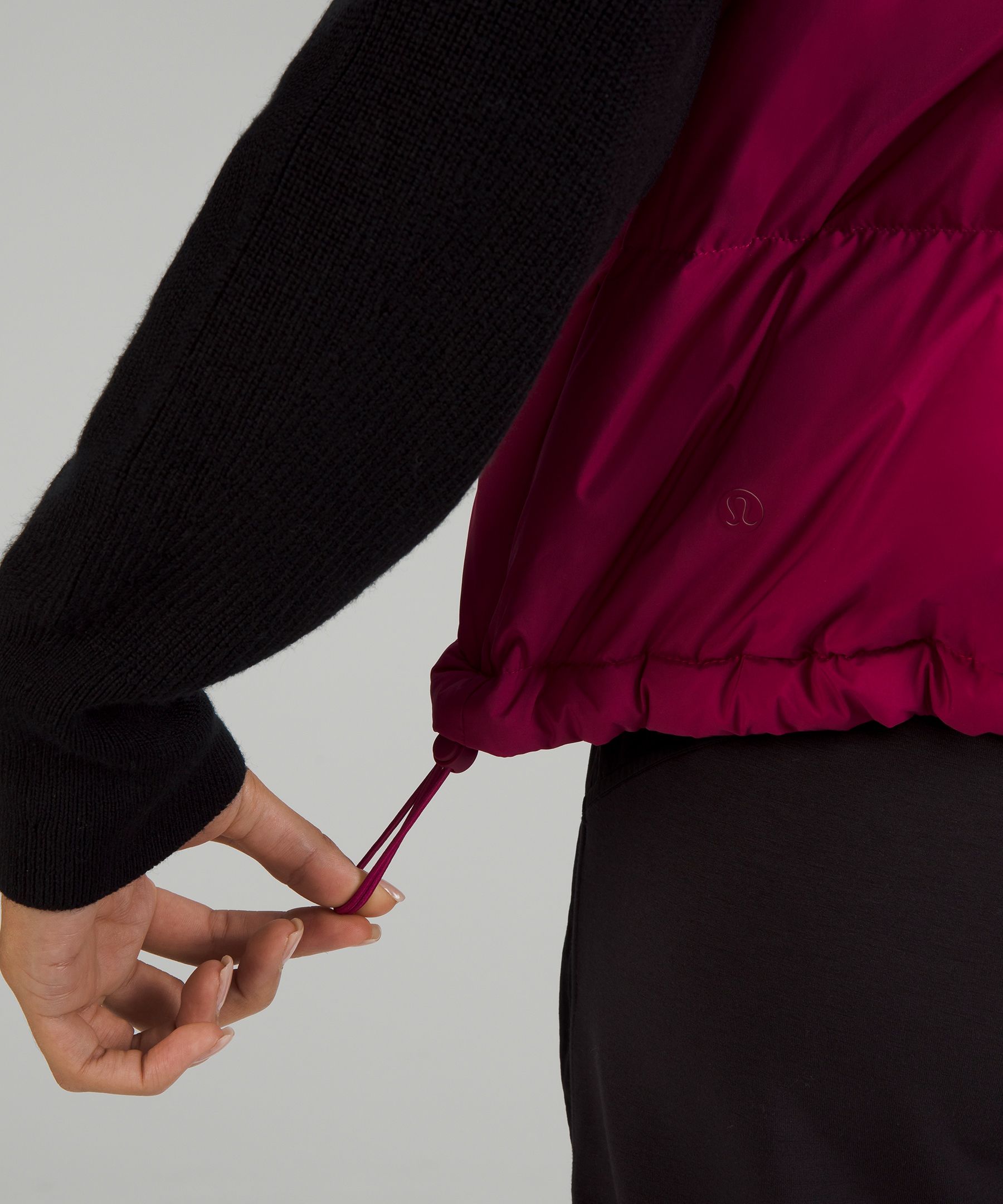 Lululemon Wunder Puff 600-down-fill Cropped Vest In Red