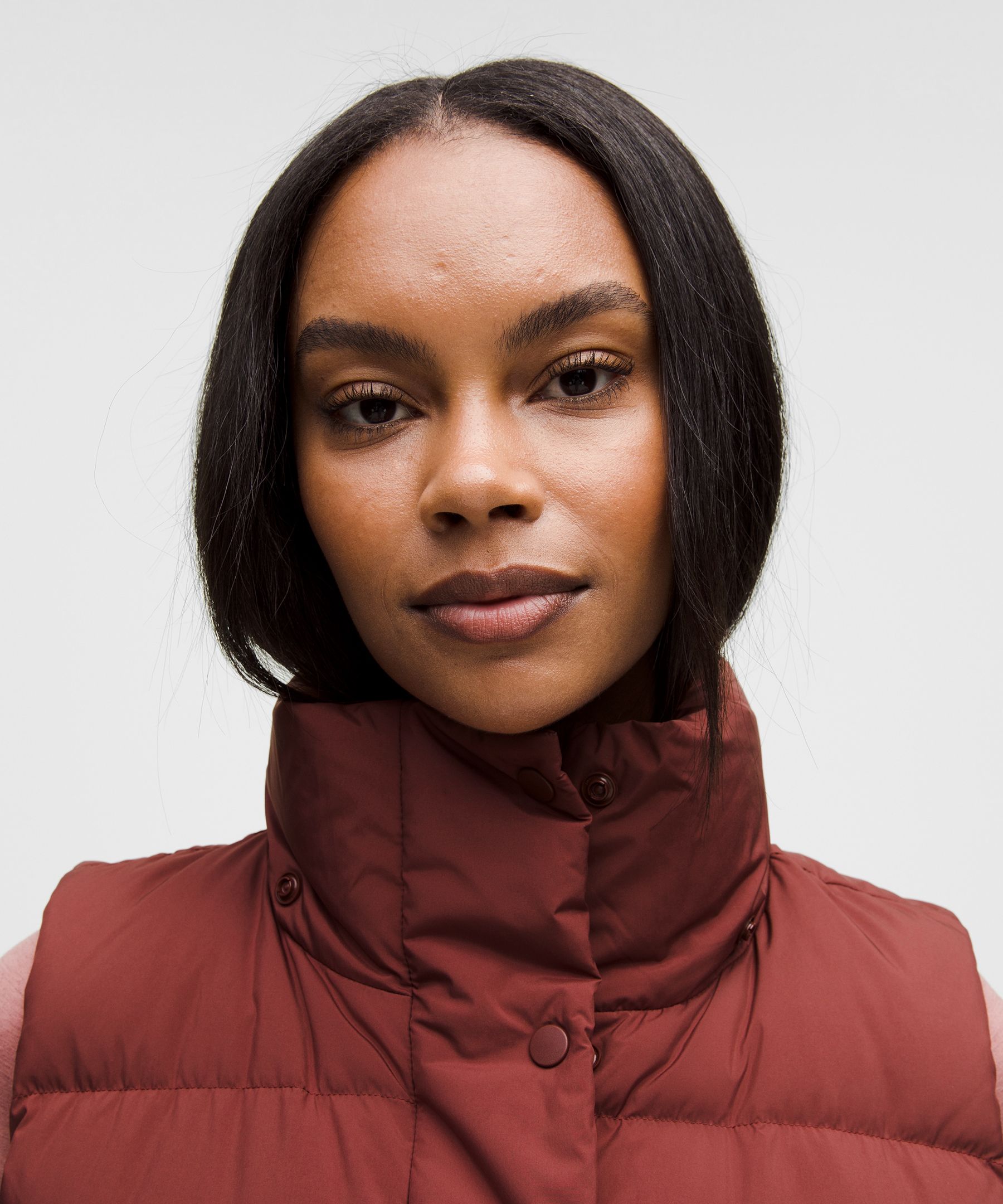 Lululemon Wunder Puff 600-down-fill Cropped Vest In Burgundy