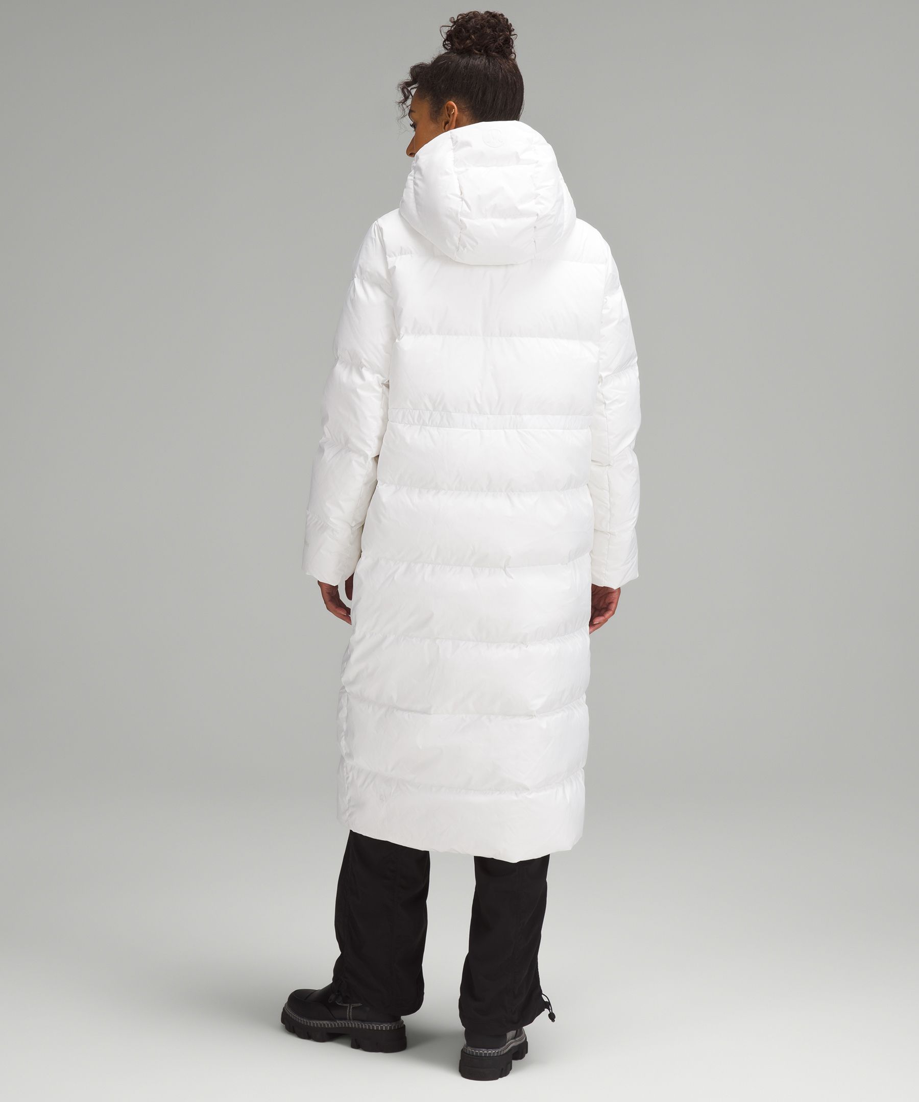 White longline puffer on sale jacket