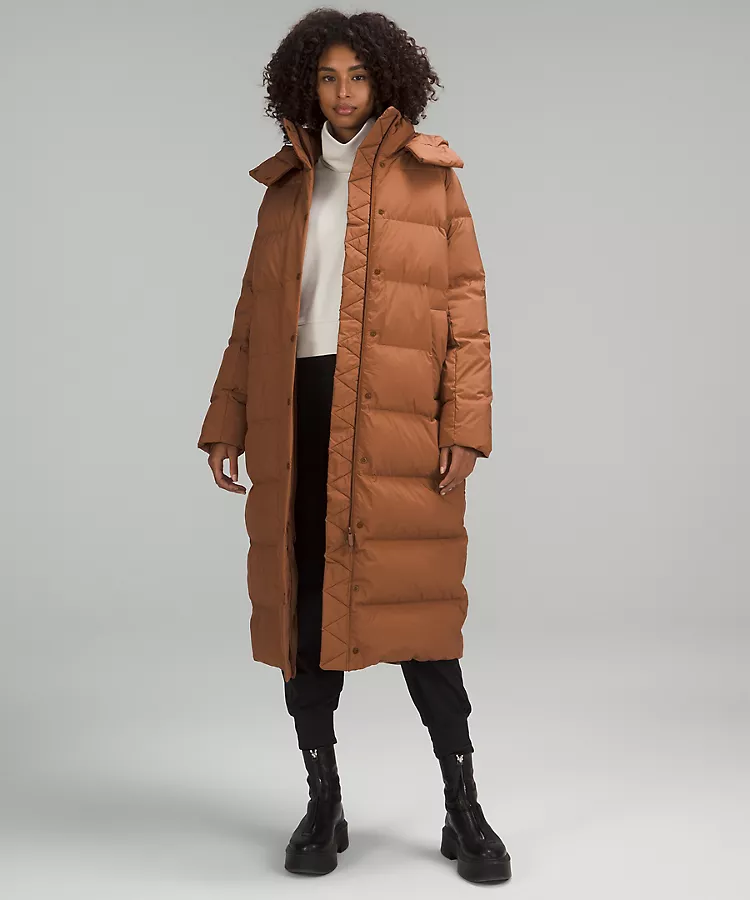 Unlock Wilderness' choice in the Patagonia Vs Lululemon comparison, the Wunder Puff Long Jacket by Lululemon