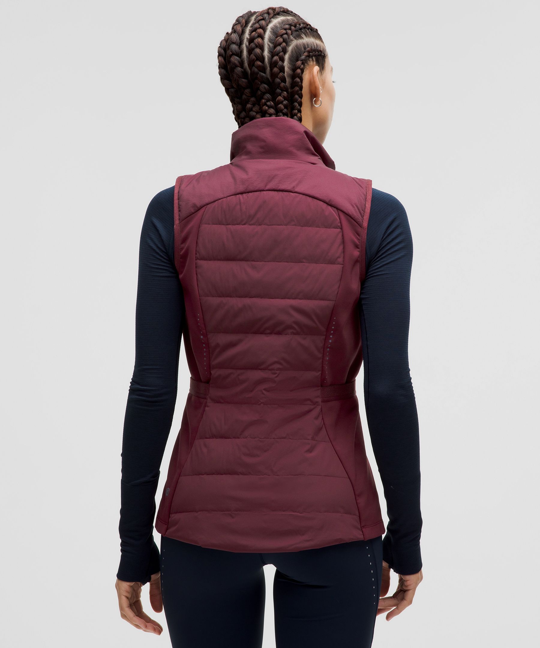 Lululemom maroon down goose popular lightweight stretch sides vest