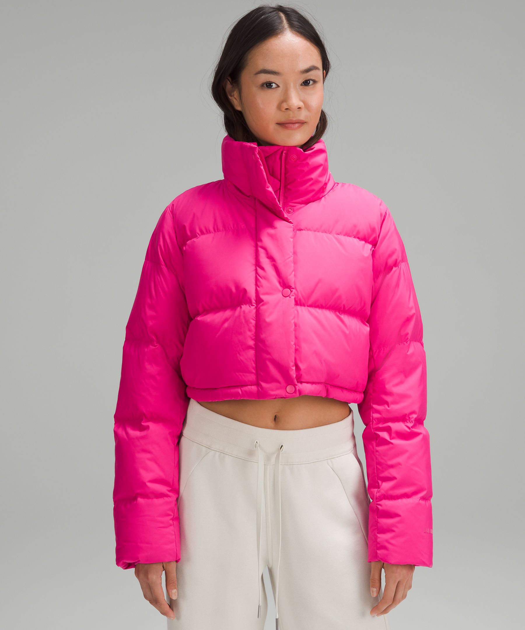 Lululemon Wunder Puff Cropped Jacket In Pink
