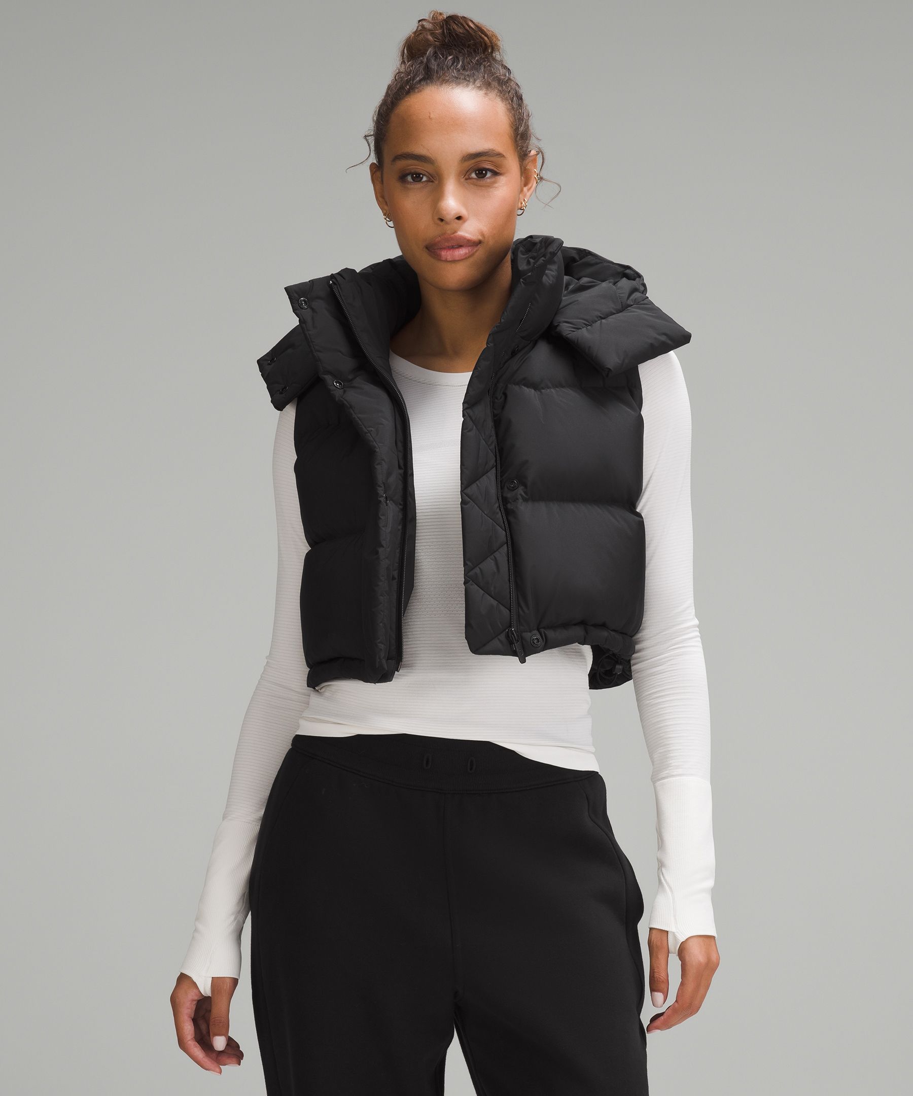 Wunder Puff cropped hooded quilted recycled-Glyde™ down vest