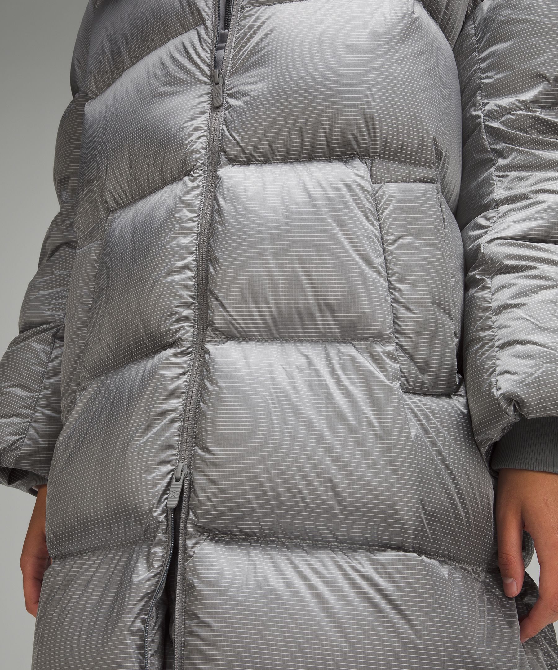 Lululemon jacket womens 4 Black down puffer belted quilted pockets