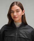 Insulated Ruched Bomber Jacket